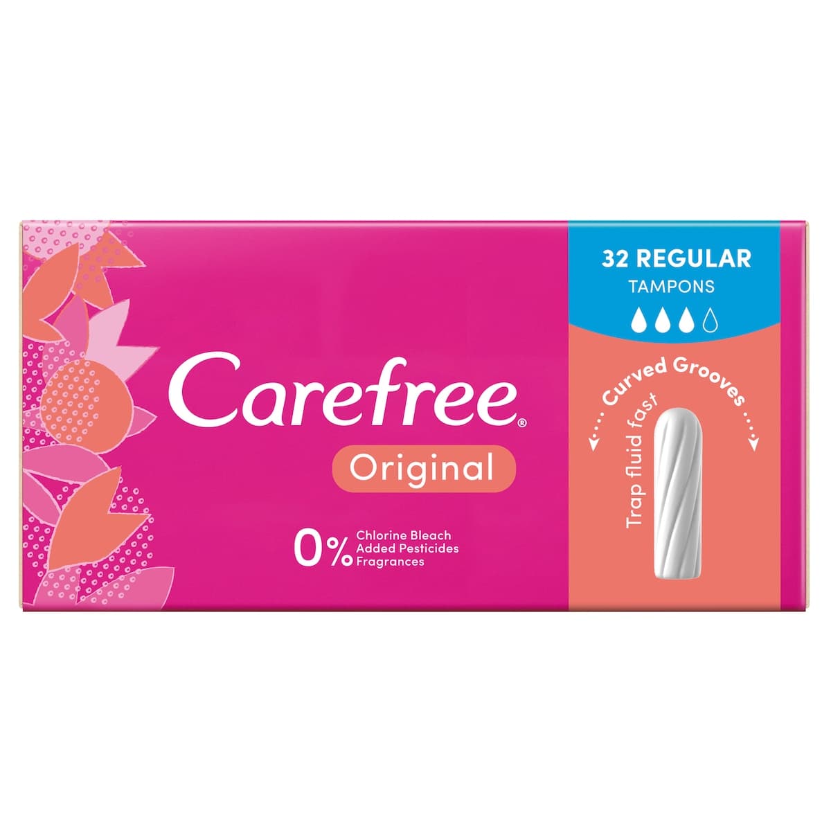 Thumbnail Carefree Original Regular Tampons 32 Pack