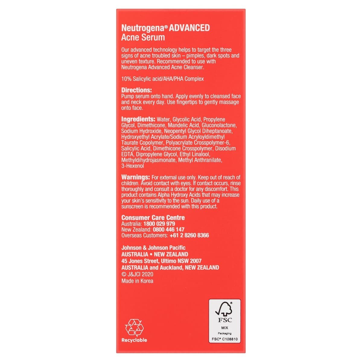 Thumbnail Neutrogena Advanced Acne Serum 30ml