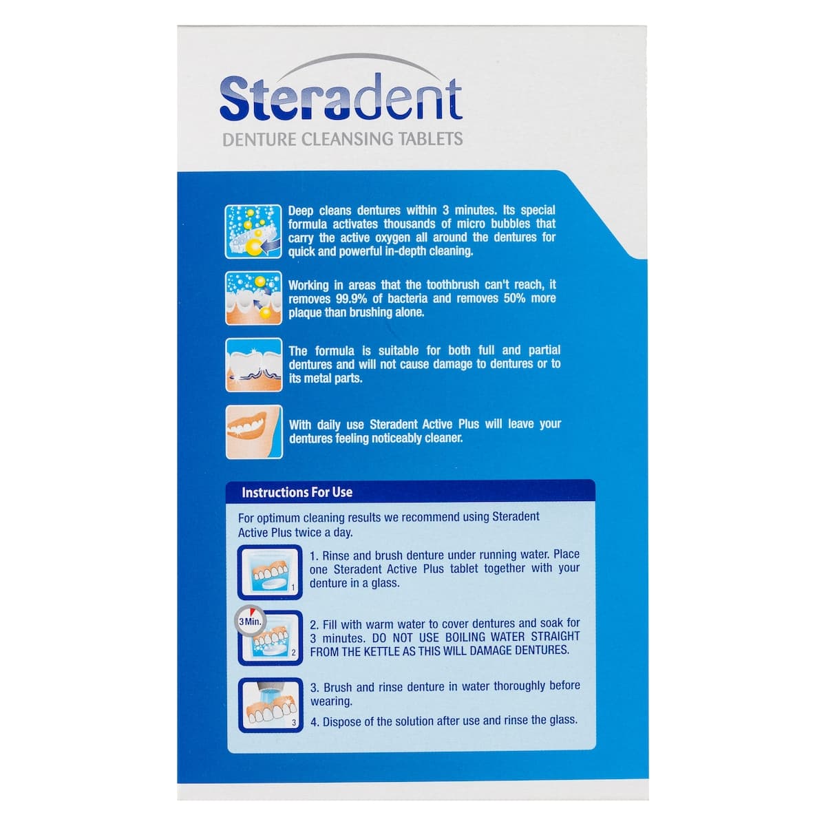 Thumbnail Steradent Active Plus Express Denture Cleansing Tablets 48 Tablets