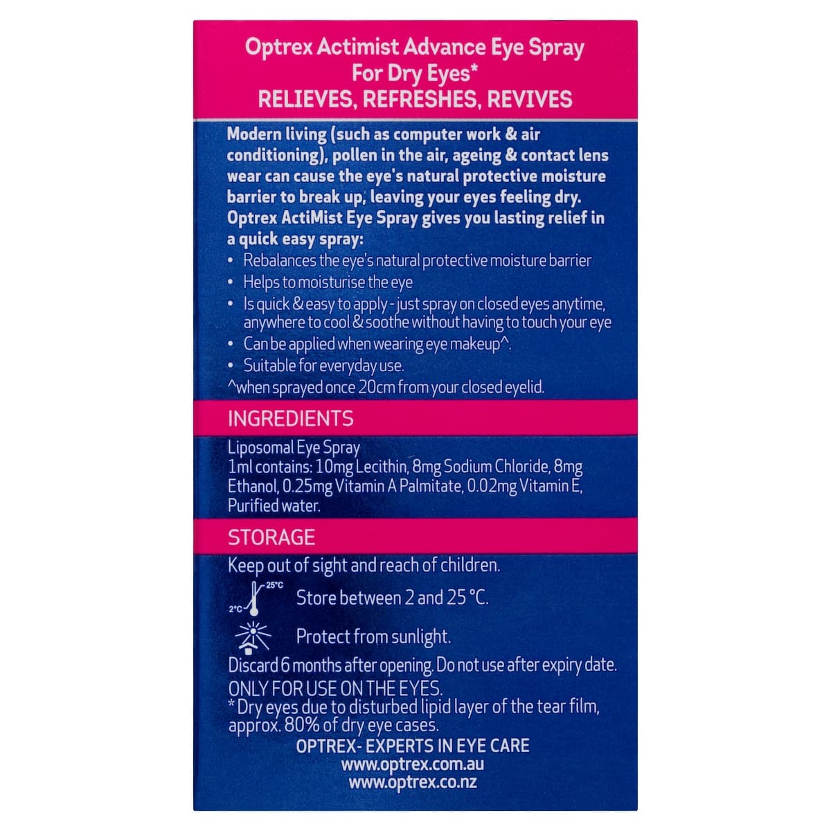 Thumbnail Optrex ActiMist Advance Eye Spray Preservative Free 10ml