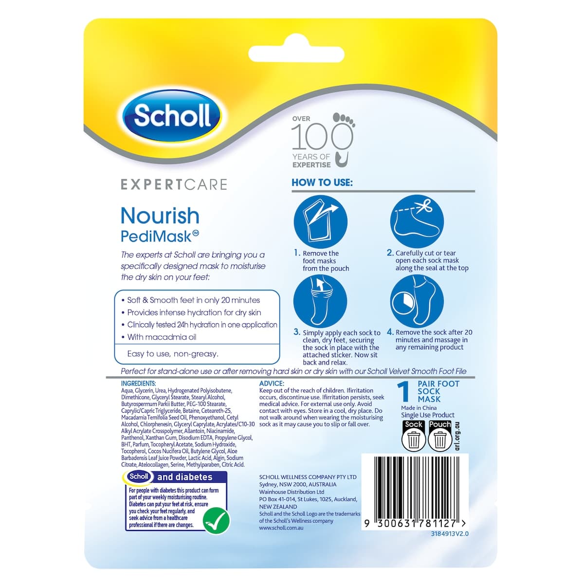 Thumbnail Scholl Dry Skin PediMask 1 Pair