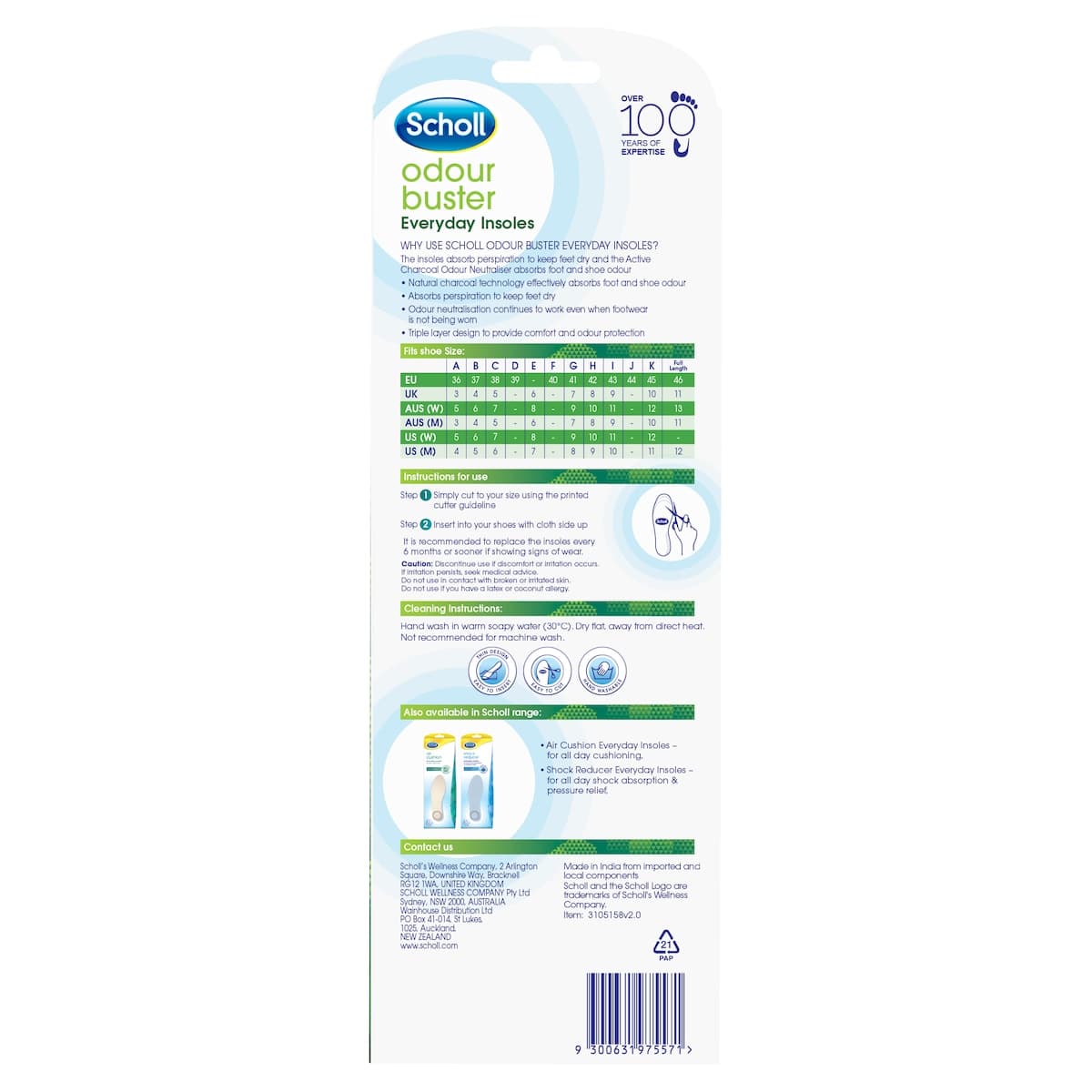 Thumbnail Scholl Odour Buster Everyday Insoles 1 Pair