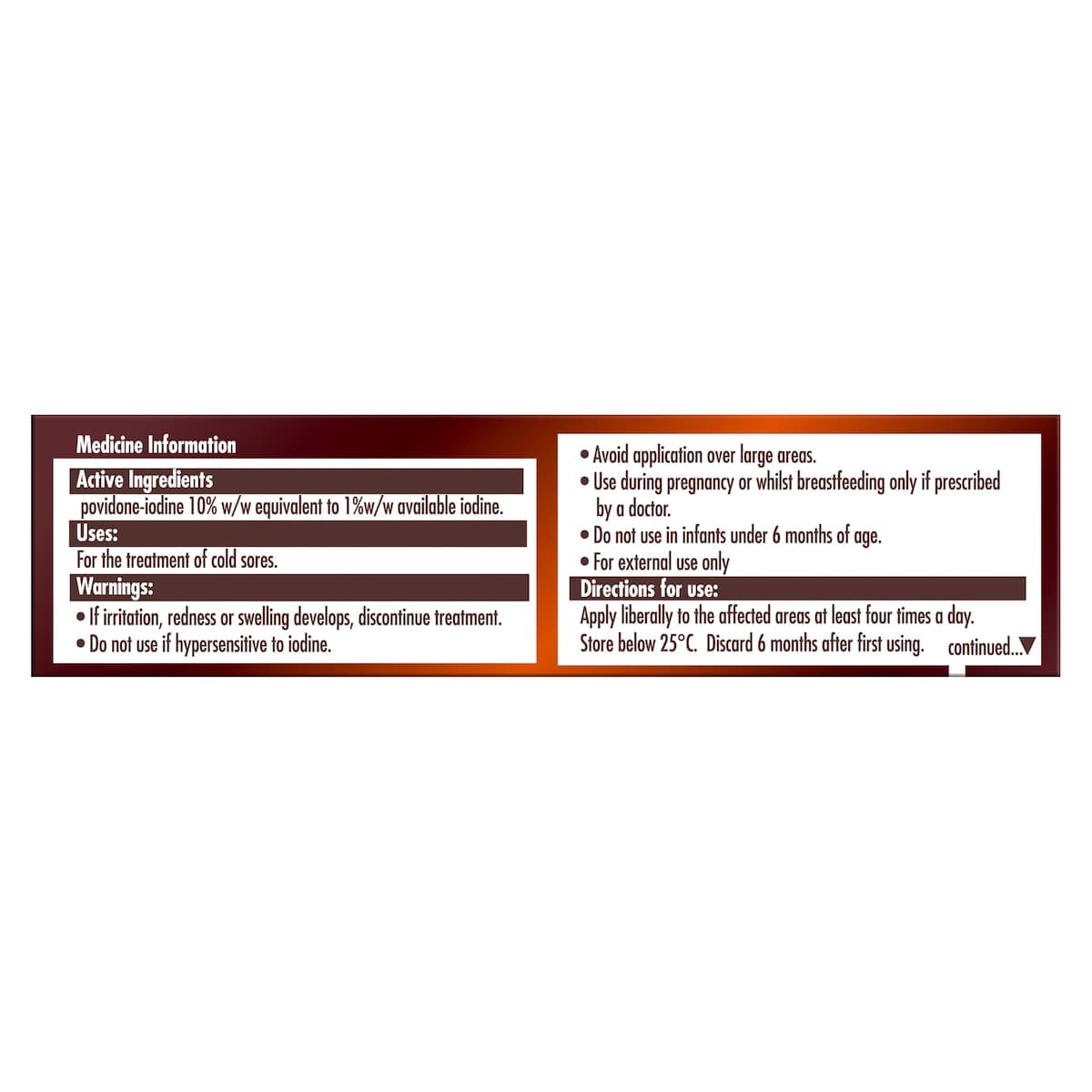 Thumbnail Betadine Cold Sore Ointment 7.5g