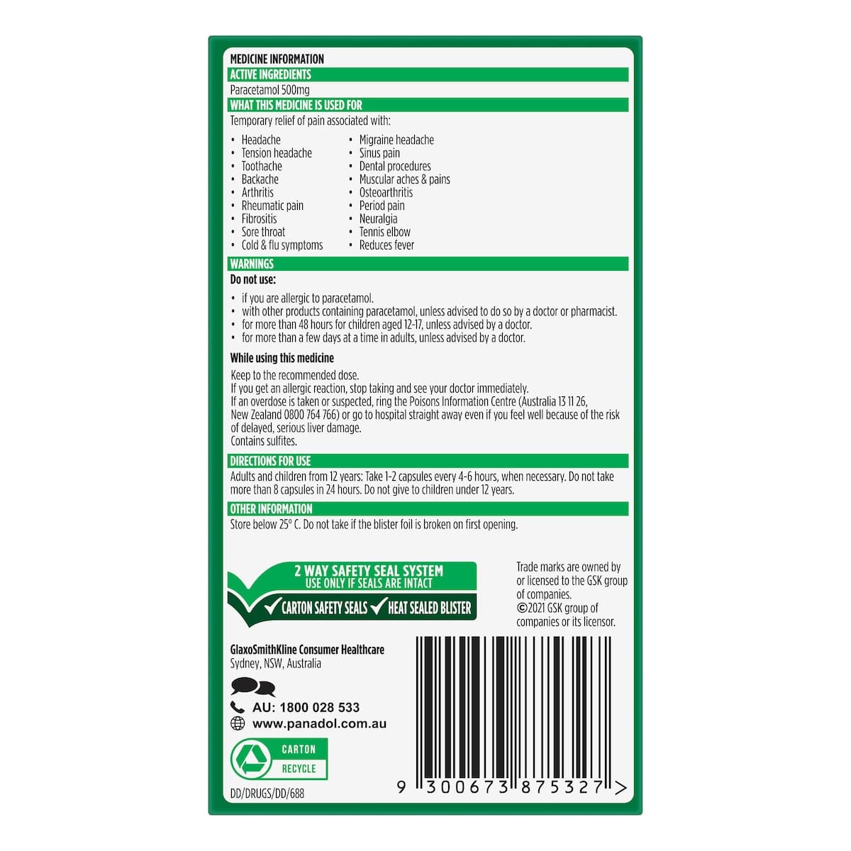 Thumbnail Panadol Liquid Caps Pain Relief 20 Soft Gel Capsules