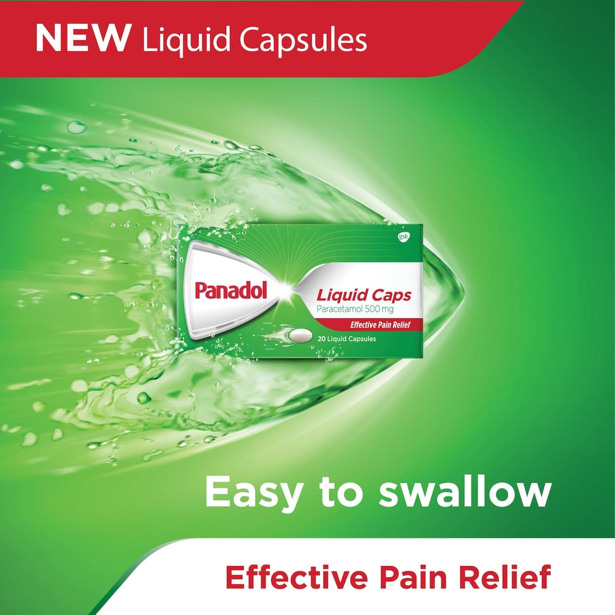 Thumbnail Panadol Liquid Caps Pain Relief 20 Soft Gel Capsules