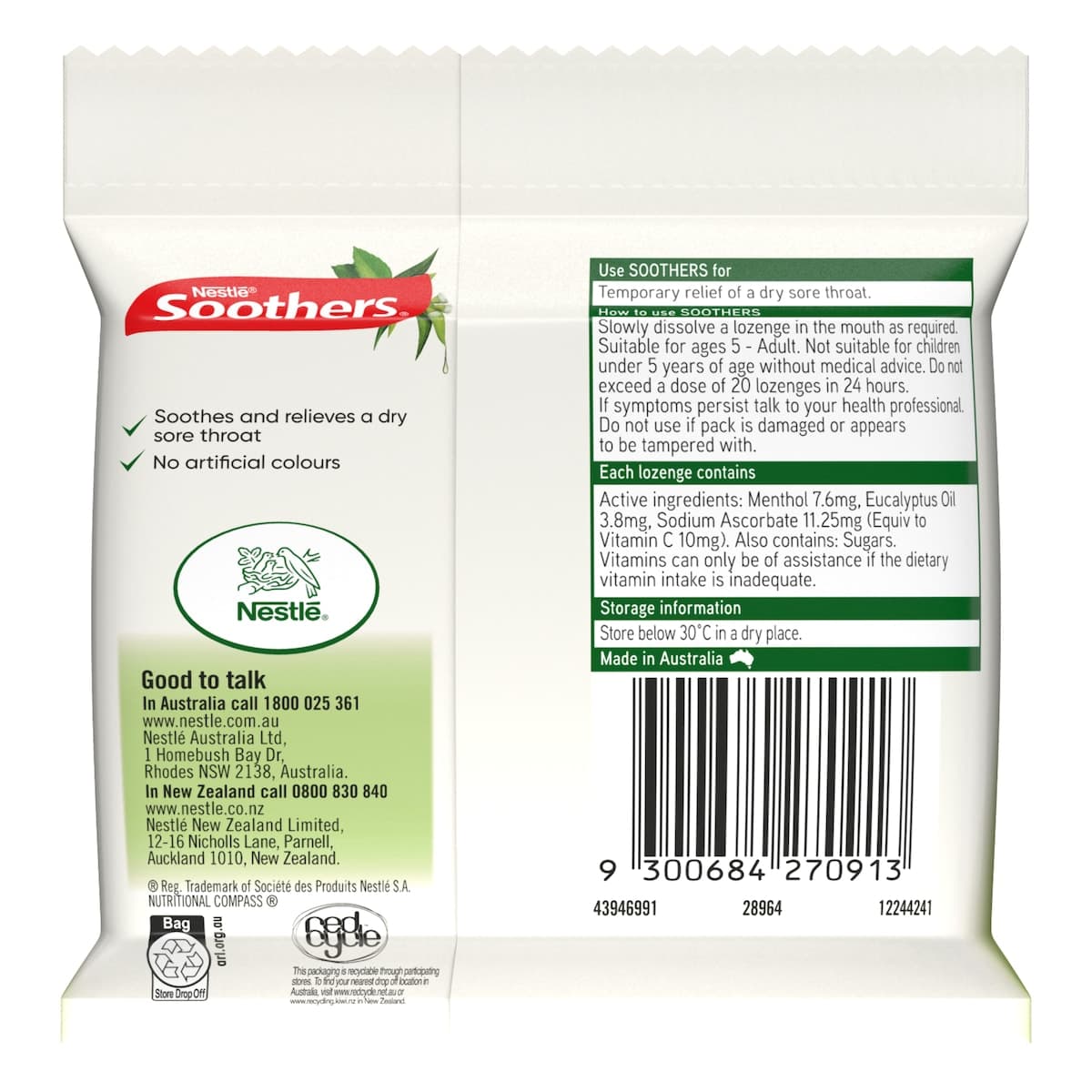 Thumbnail Nestle Soothers Throat Lozenges Eucalyptus & Menthol 30 Pack
