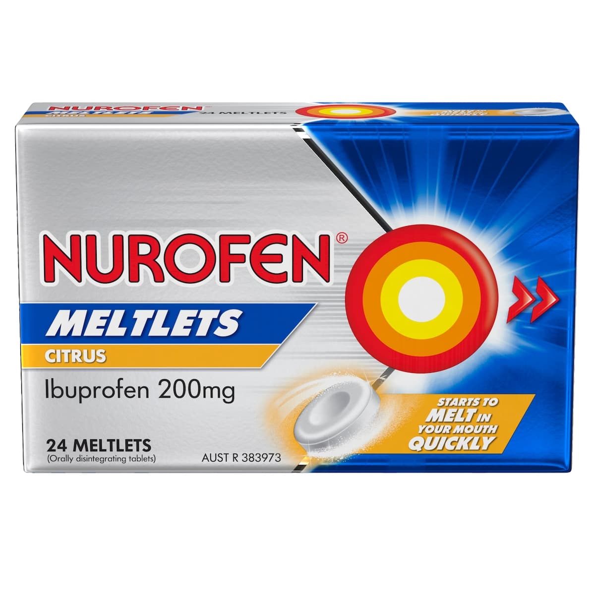 Thumbnail Nurofen Meltlets Ibuprofen Pain Relief Citrus 24 Tablets