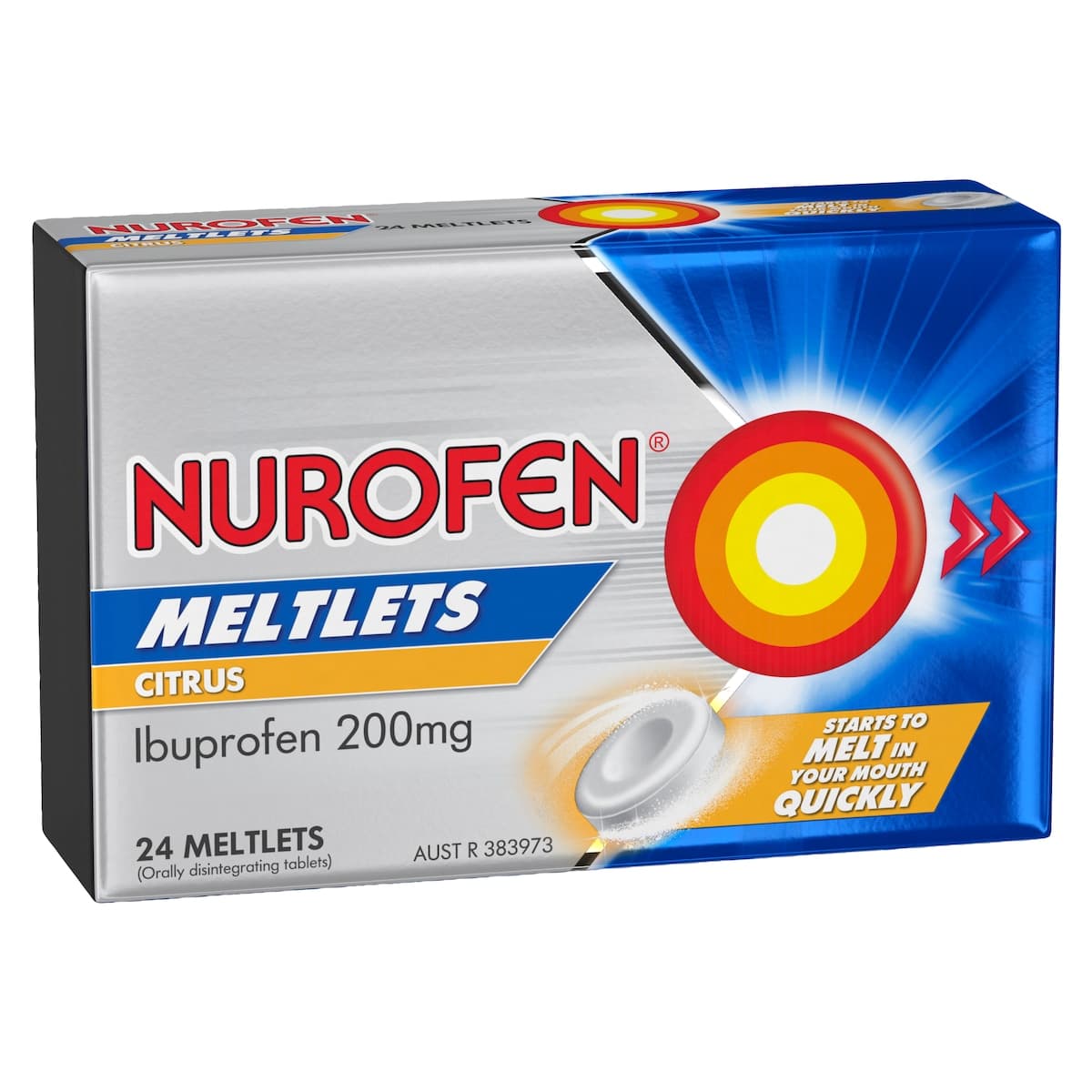 Thumbnail Nurofen Meltlets Ibuprofen Pain Relief Citrus 24 Tablets