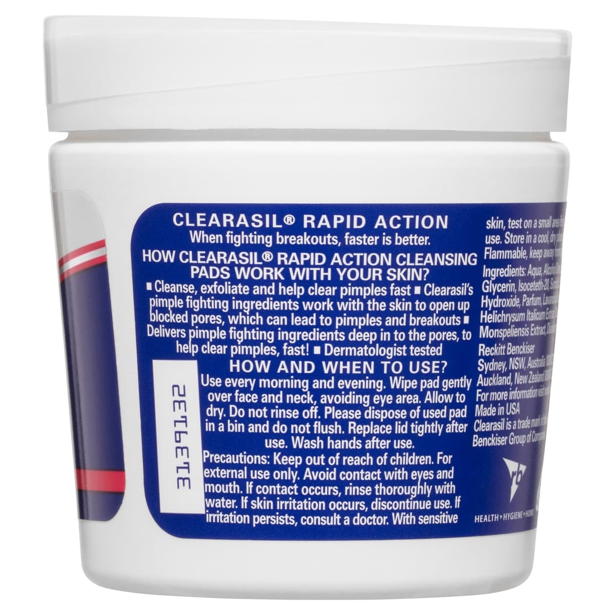 Thumbnail Clearasil Rapid Action Cleansing Pads 65 Pads