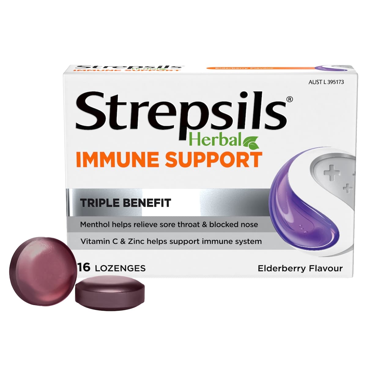 Thumbnail Strepsils Herbal Immune Support Elderberry Echinacea 16 Lozenges