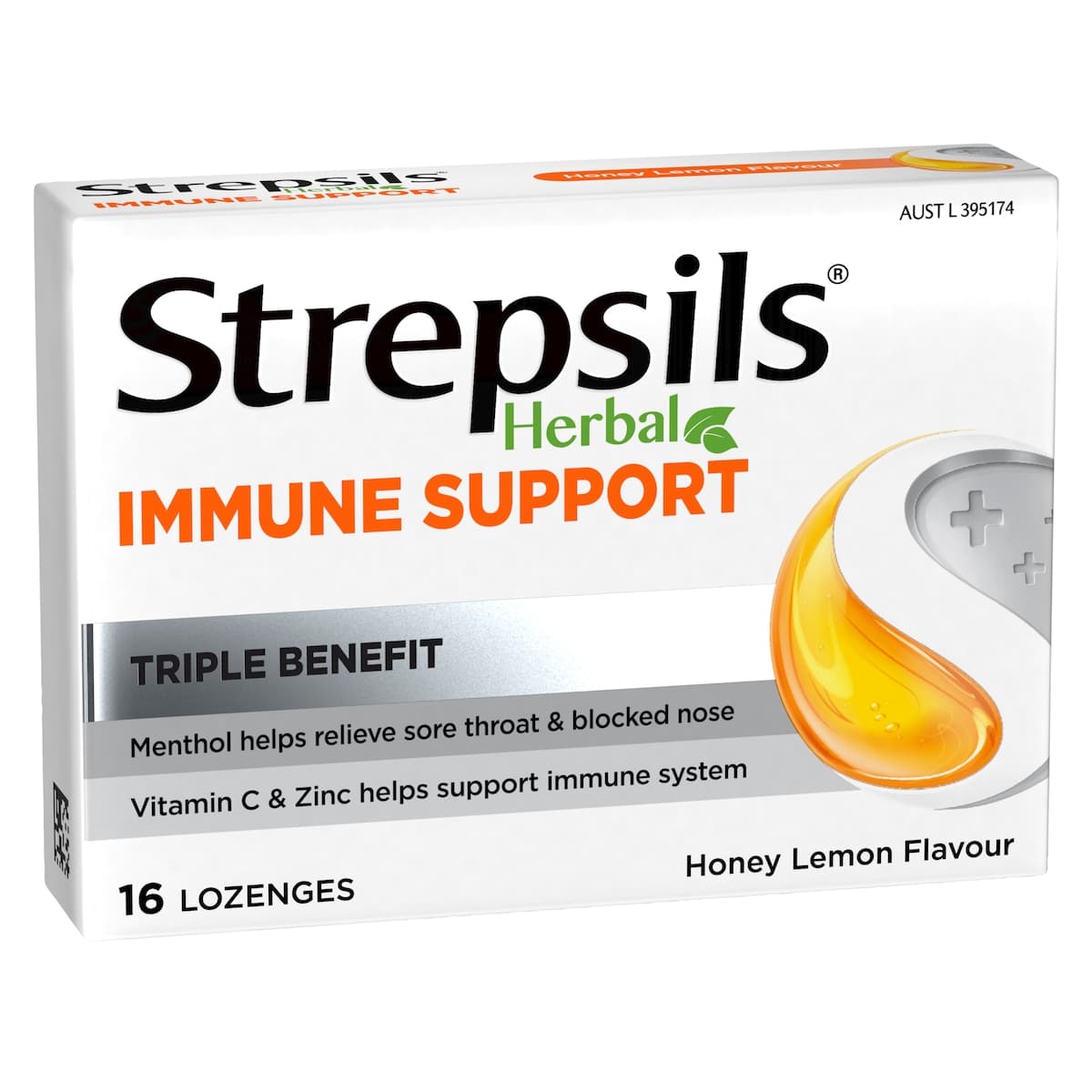 Thumbnail Strepsils Herbal Immune Support Honey Lemon Lozenges 16 Pack