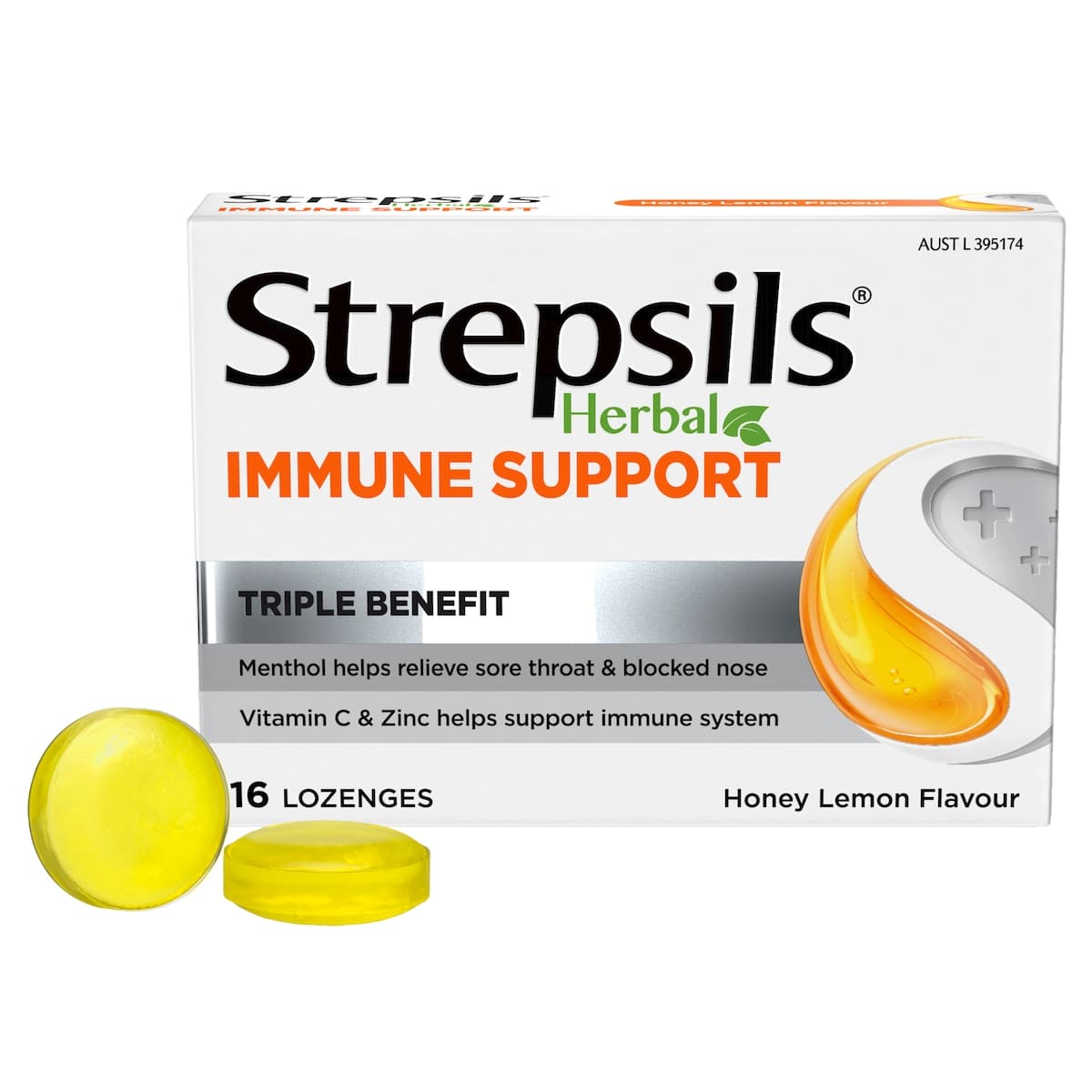 Thumbnail Strepsils Herbal Immune Support Honey Lemon Lozenges 16 Pack