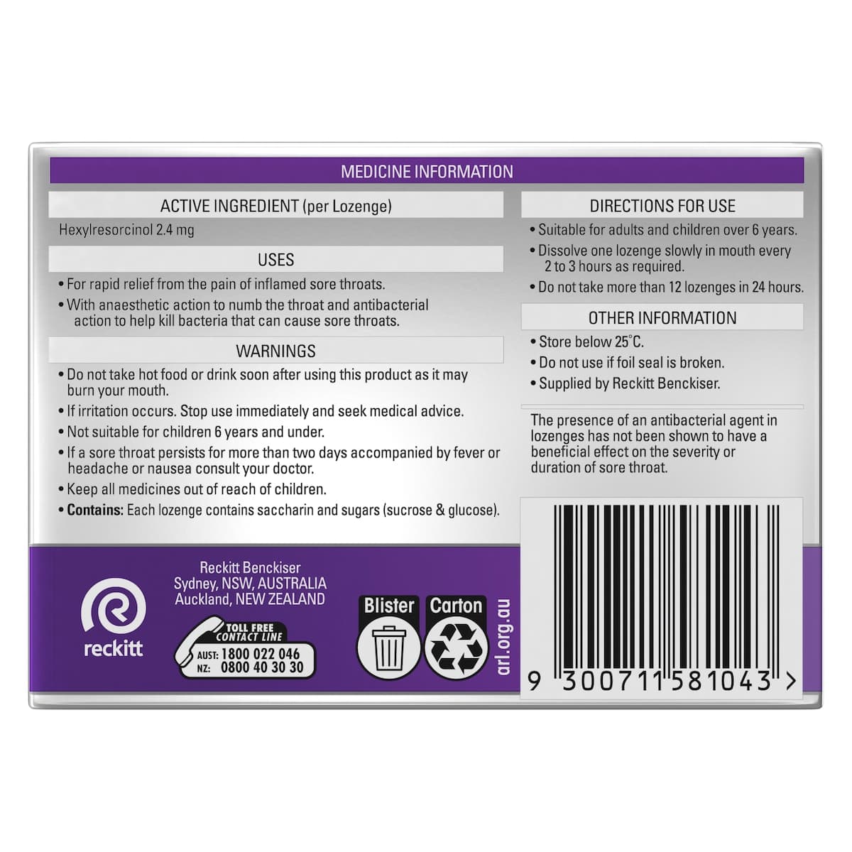 Thumbnail Strepsils Extra Rapid Sore Throat Relief with Anaesthetic Blackcurrant 36 Lozenges