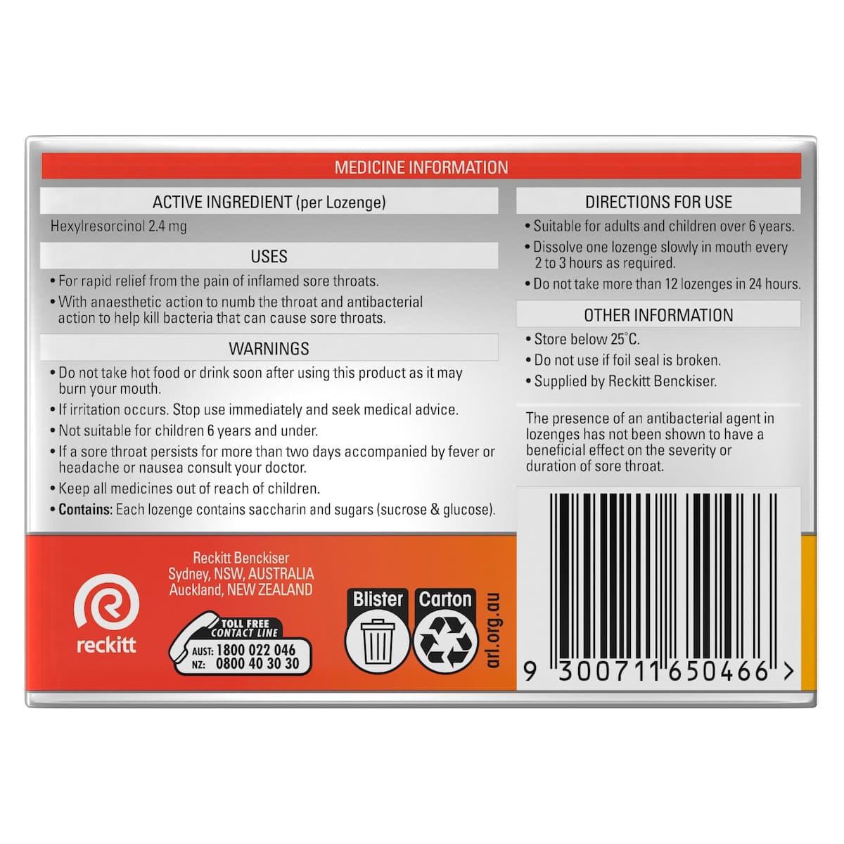 Thumbnail Strepsils Extra Honey & Lemon Sore Throat Relief Lozenges 16 Pack