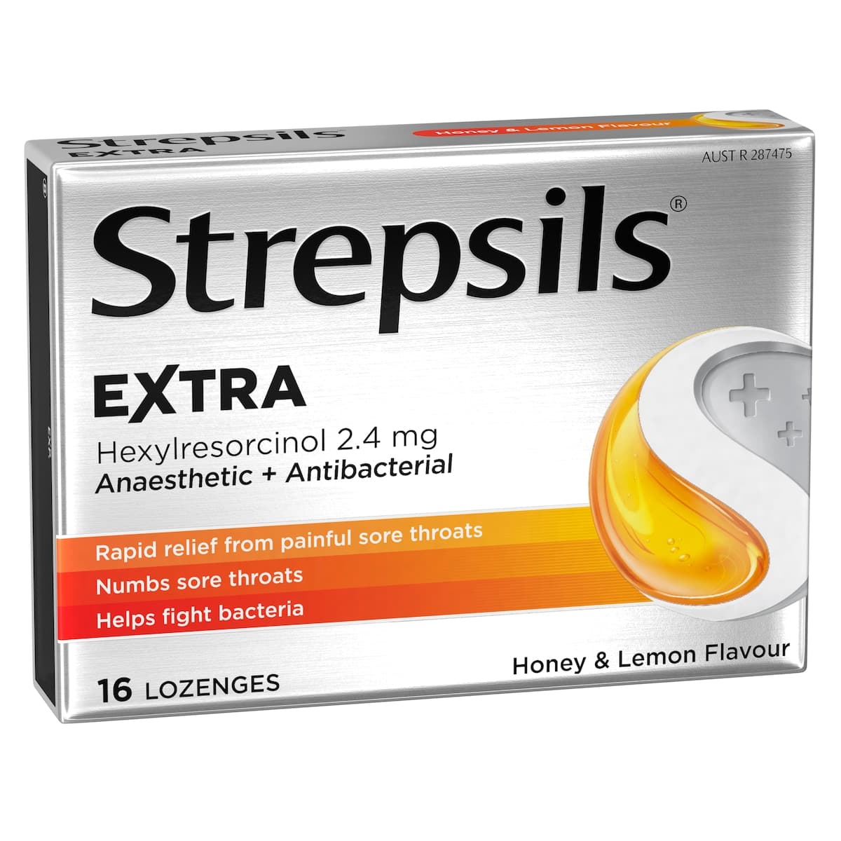 Thumbnail Strepsils Extra Honey & Lemon Sore Throat Relief Lozenges 16 Pack