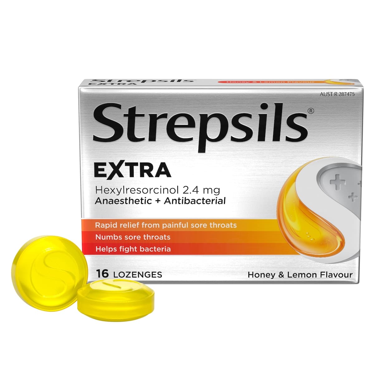 Thumbnail Strepsils Extra Honey & Lemon Sore Throat Relief Lozenges 16 Pack