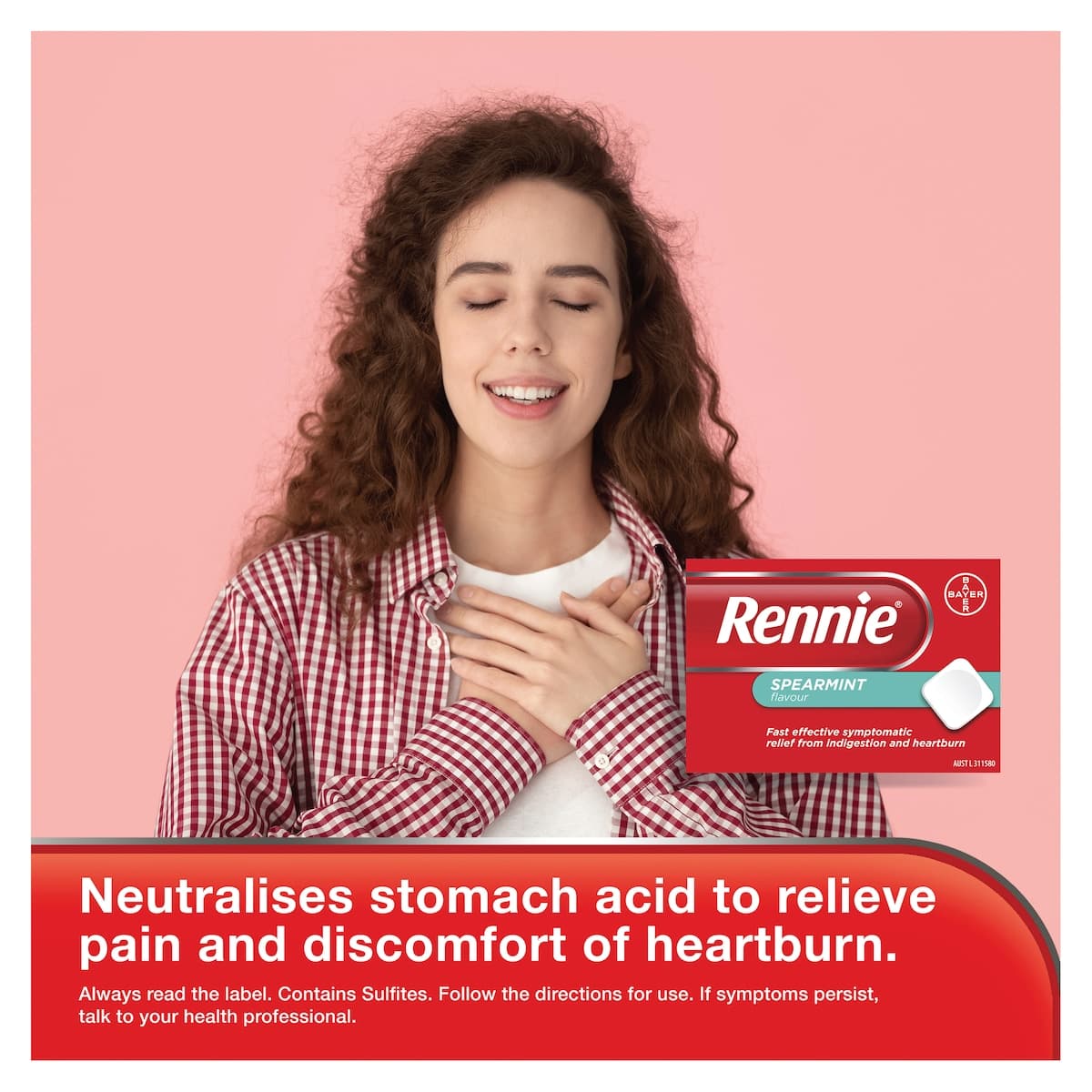 Thumbnail Rennie Indigestion & Heartburn Relief Spearmint 96 Chewable Tablets