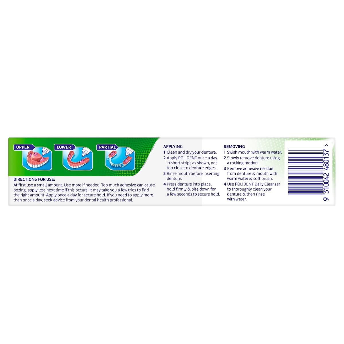 Thumbnail Polident Denture Adhesive Cream Flavour Free 60g