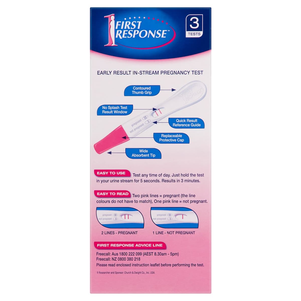 Thumbnail First Response Early Result Instream Pregnancy Test 3 Pack