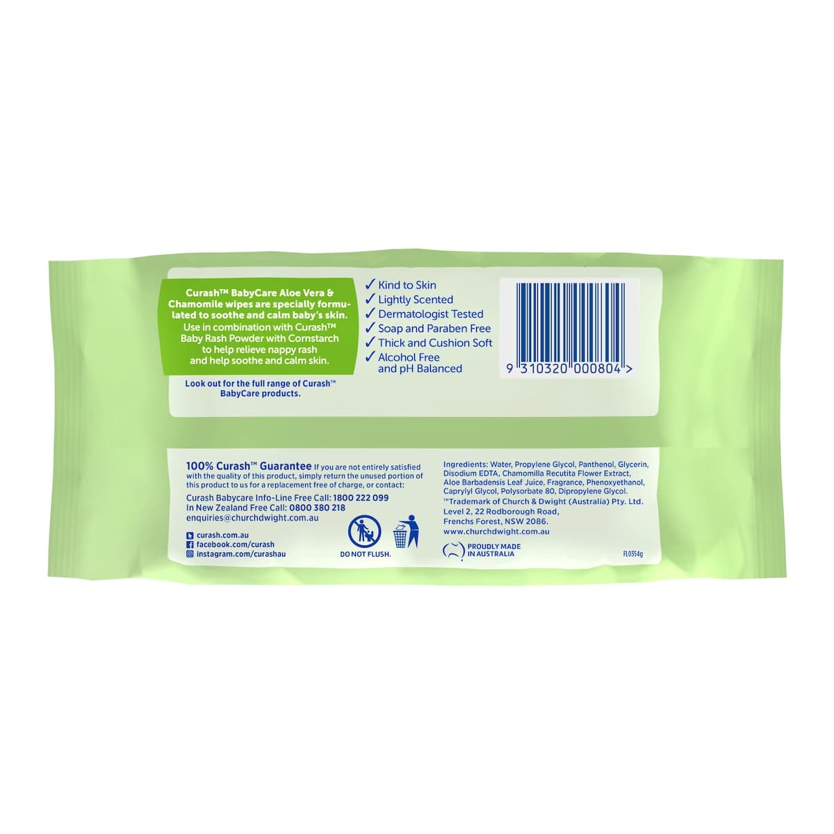 Thumbnail Curash Baby Soothing Aloe Vera & Chamomile 80 Baby Wipes