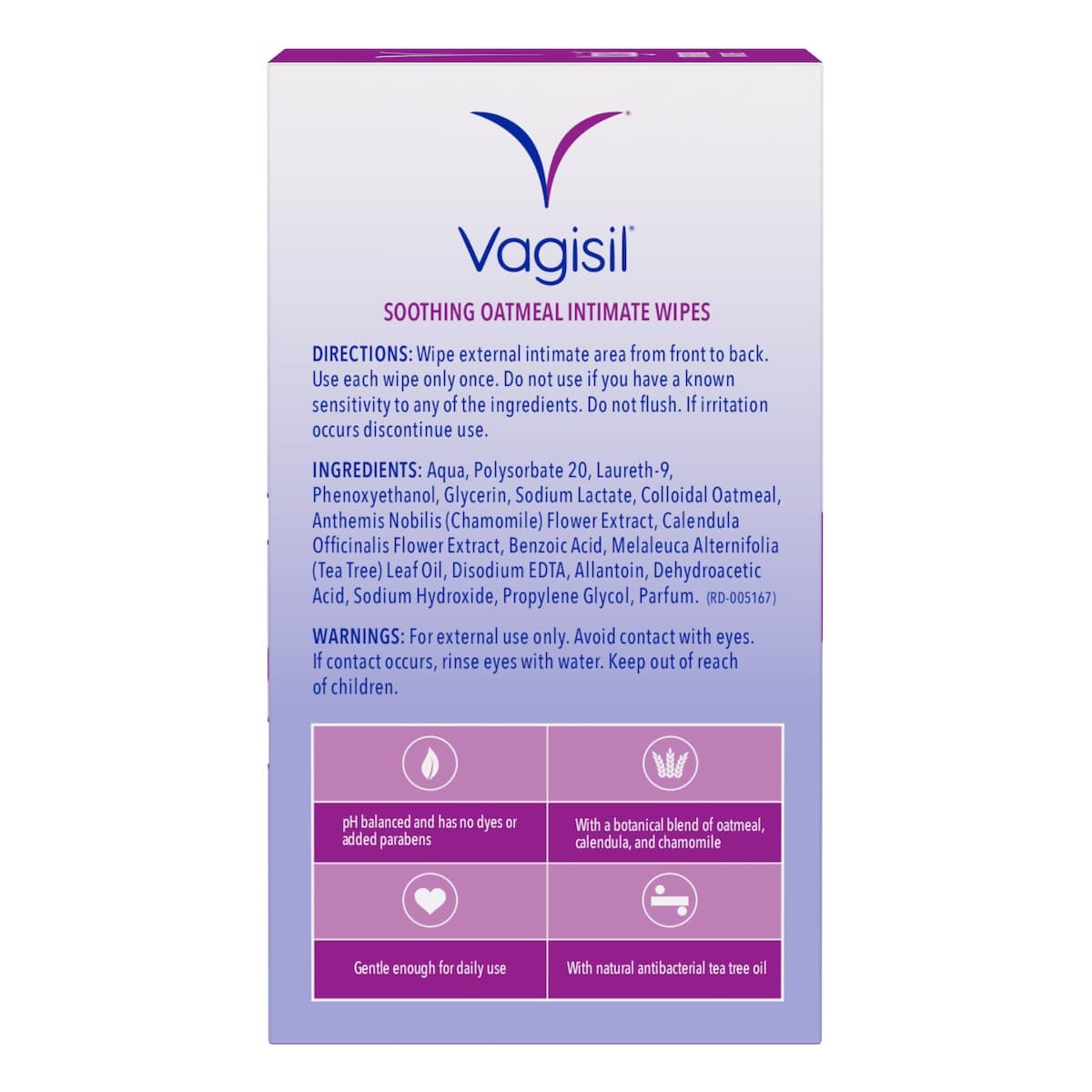 Thumbnail Vagisil Soothing Oatmeal Intimate Wipes 12 Pack