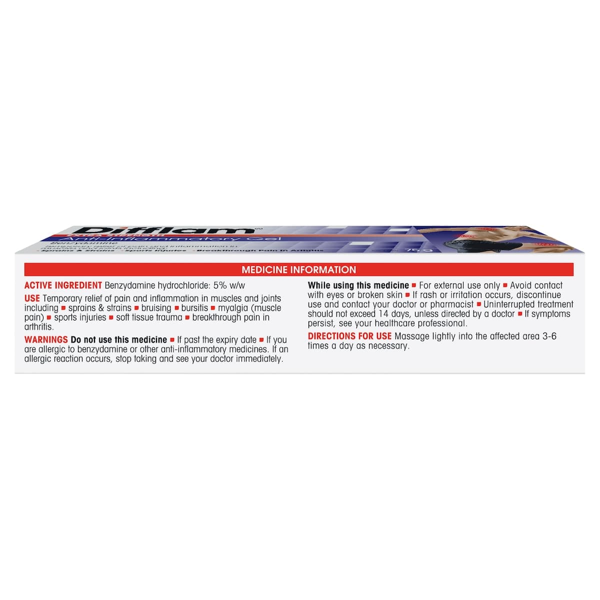 Thumbnail Difflam Extra Strength Anti-Inflammatory Gel 75g