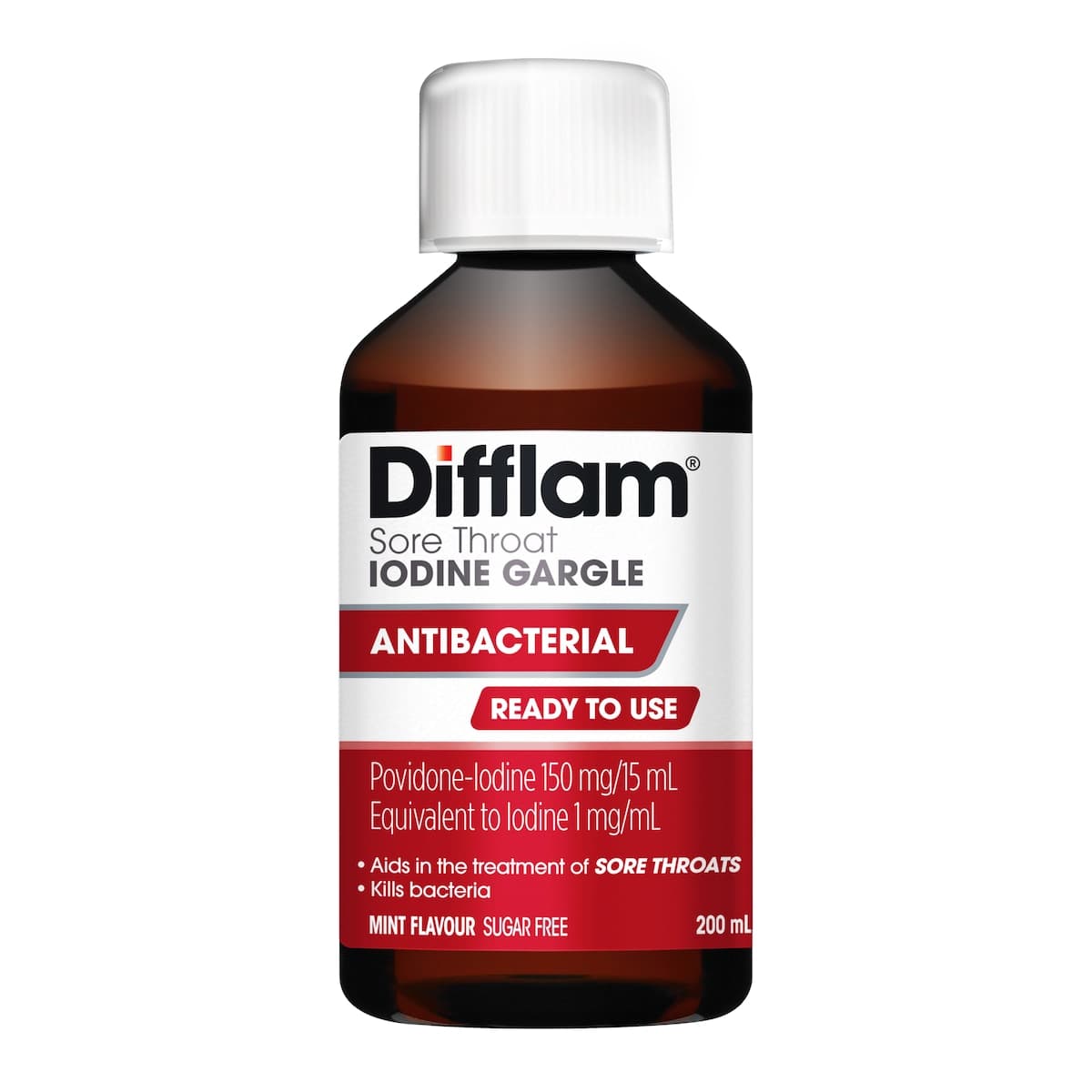 Thumbnail Difflam Ready to Use Sore Throat Gargle with Iodine Fresh Mint 200ml