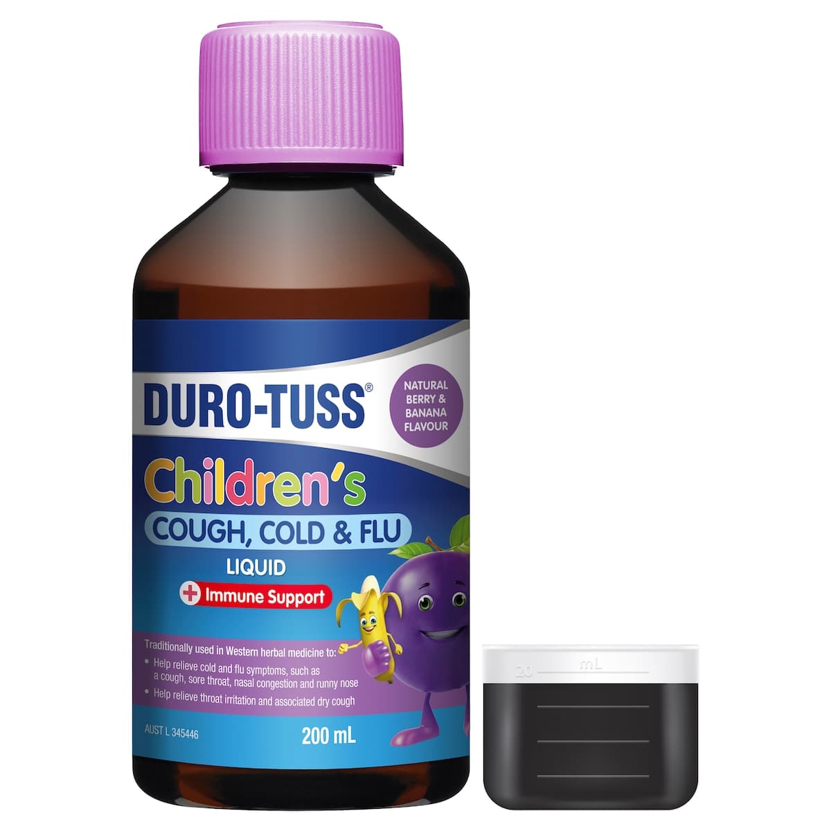 Thumbnail Durotuss Childrens Cough Cold & Flu + Immune Support Berry & Banana 200ml