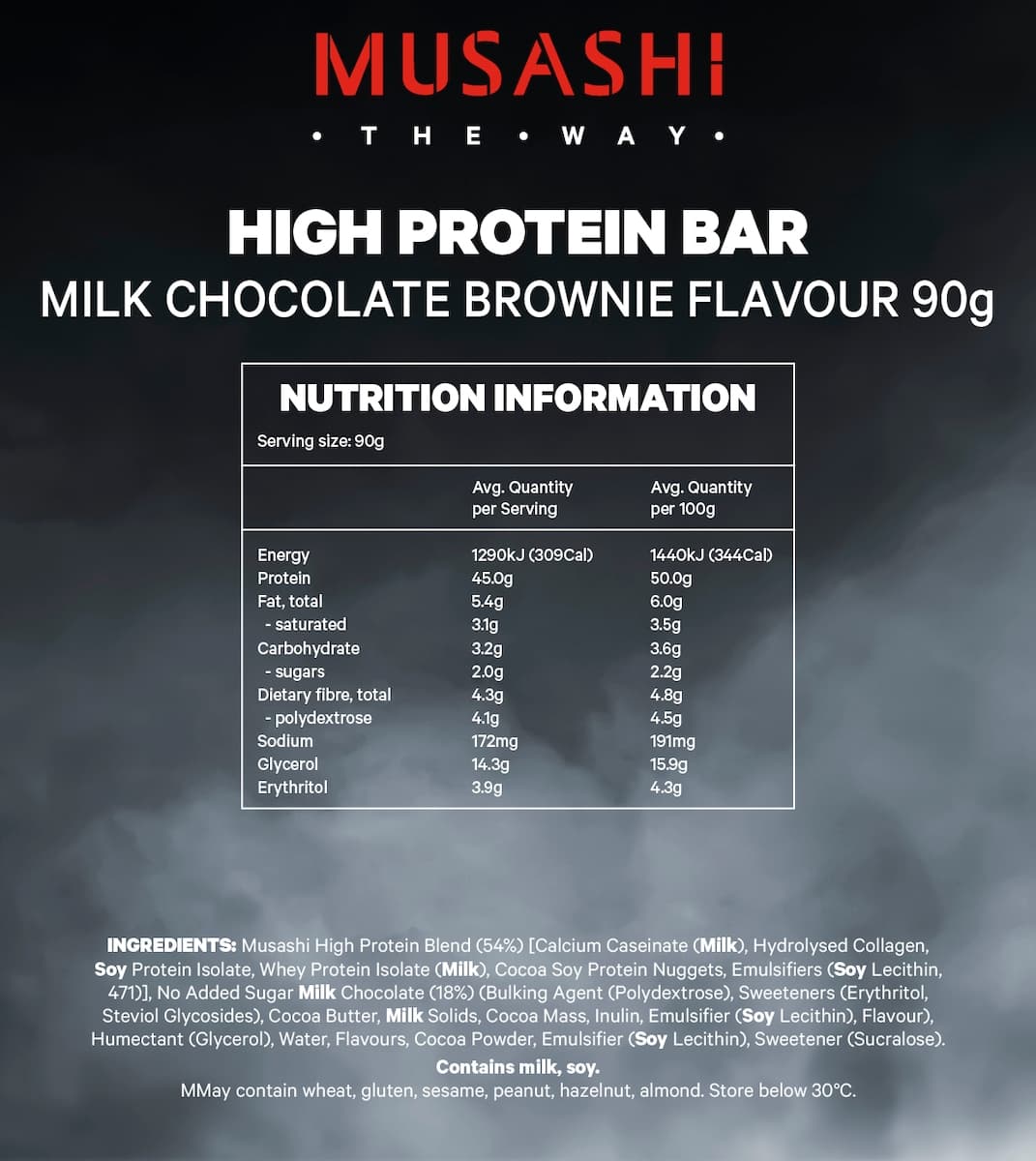Thumbnail Musashi High Protein Bar Milk Chocolate Brownie 90g