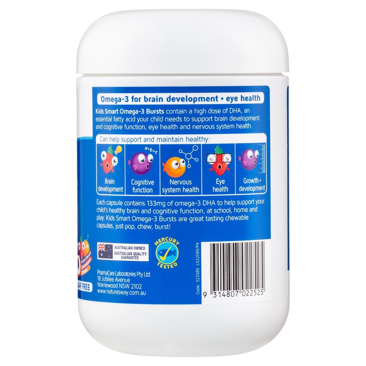 Thumbnail Nature's Way Kids Smart Bursts Omega 3 Fish Oil Trio's 180 Chewable Capsules