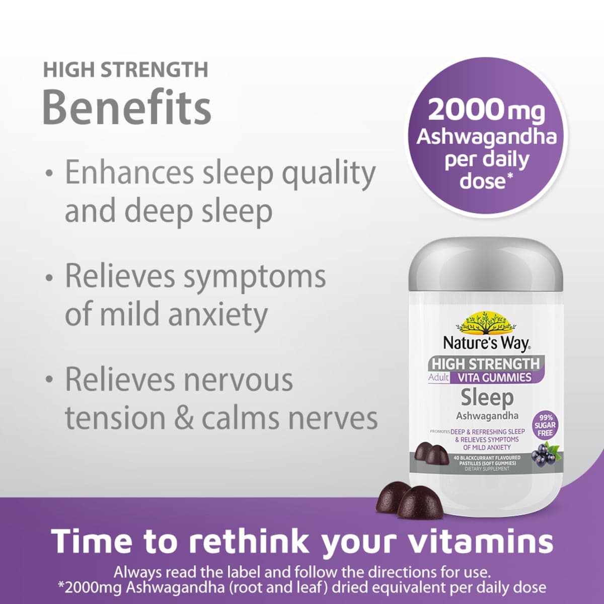 Thumbnail Nature's Way High Strength Adult Vita Gummies Sleep Ashwagandha 40 Pack
