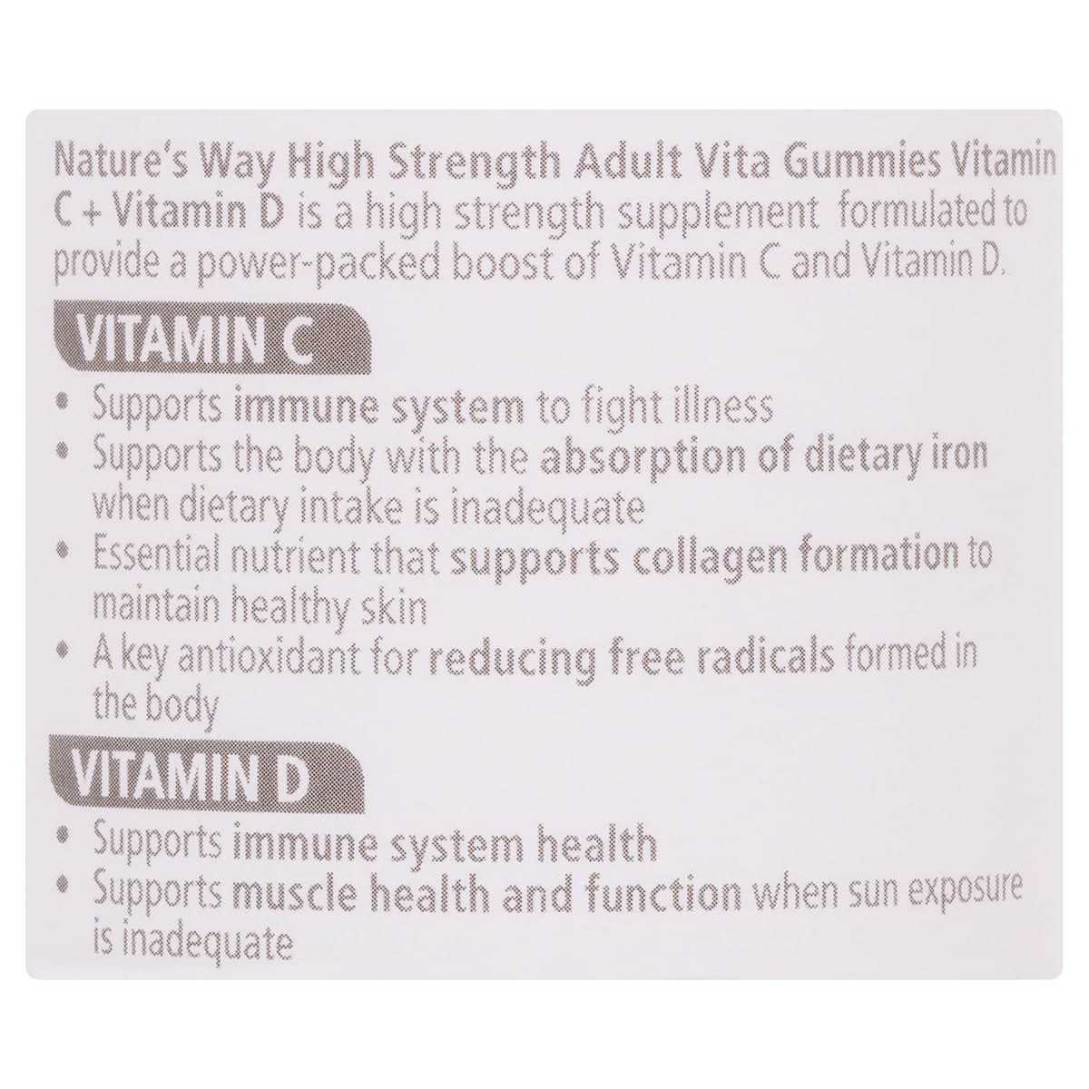Thumbnail Nature's Way Adult Vita Gummies High Strength Vit C + Vit D 65 Pack