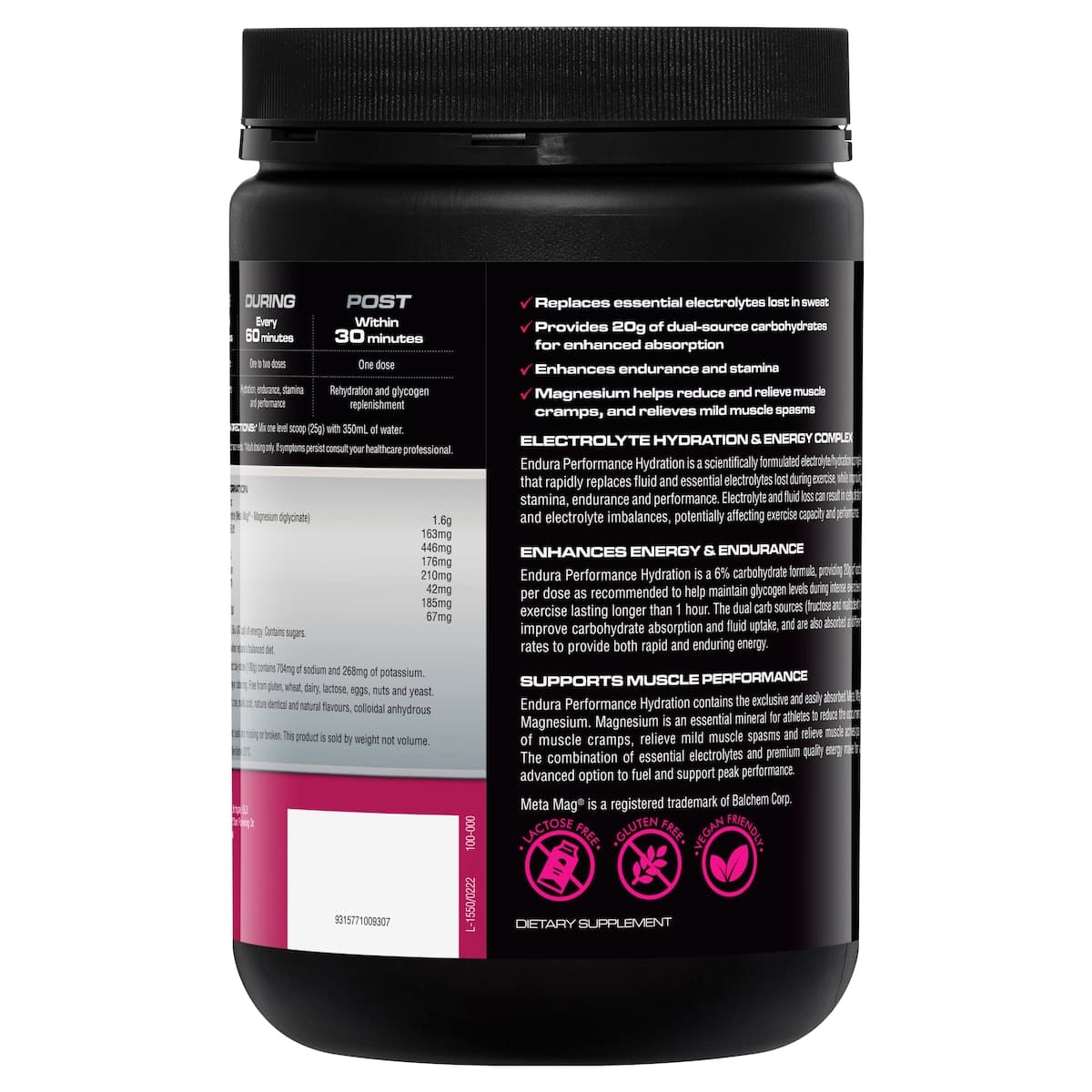 Thumbnail Endura Performance Hydration Raspberry 800g