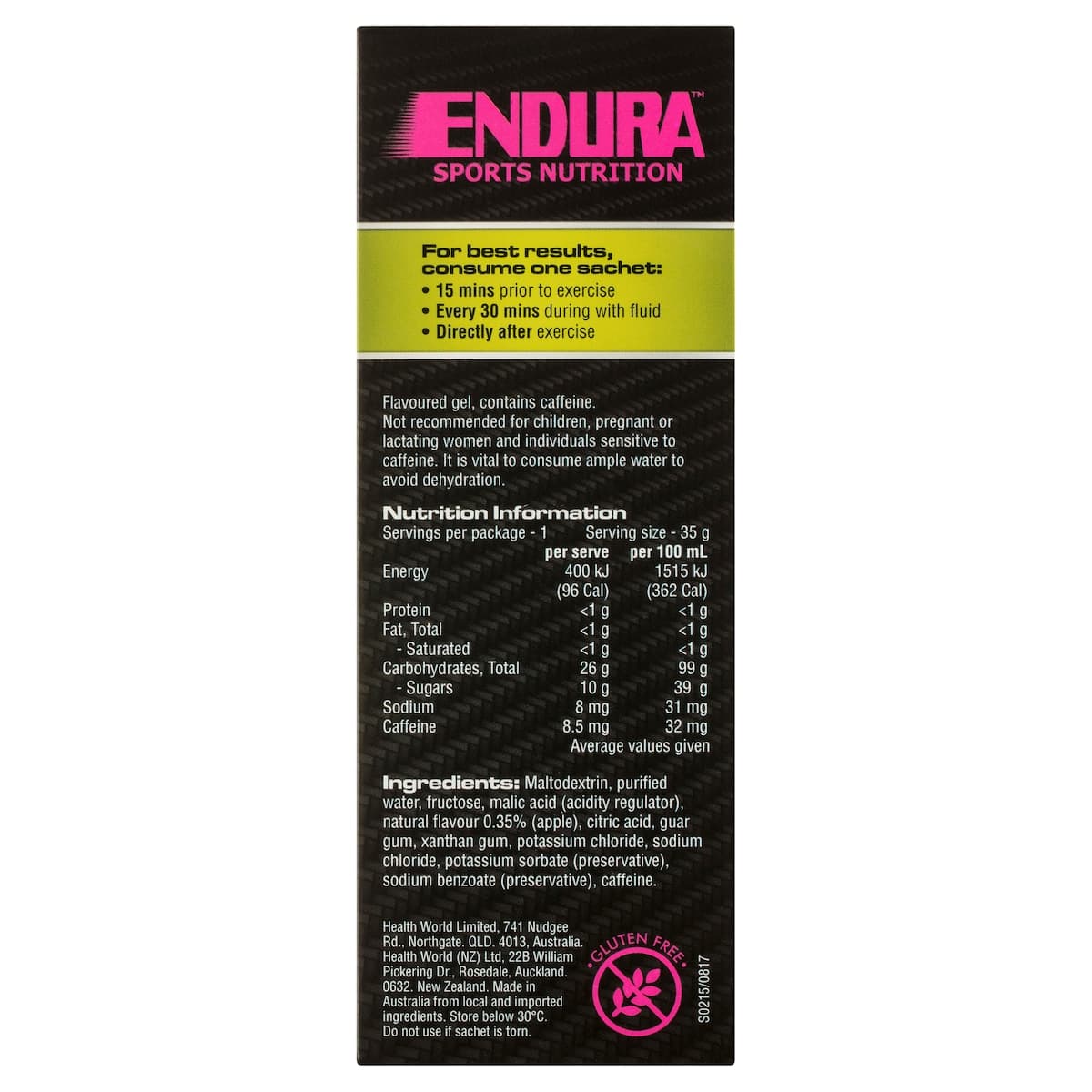 Thumbnail Endura Sports Energy Gel Green Apple 35g