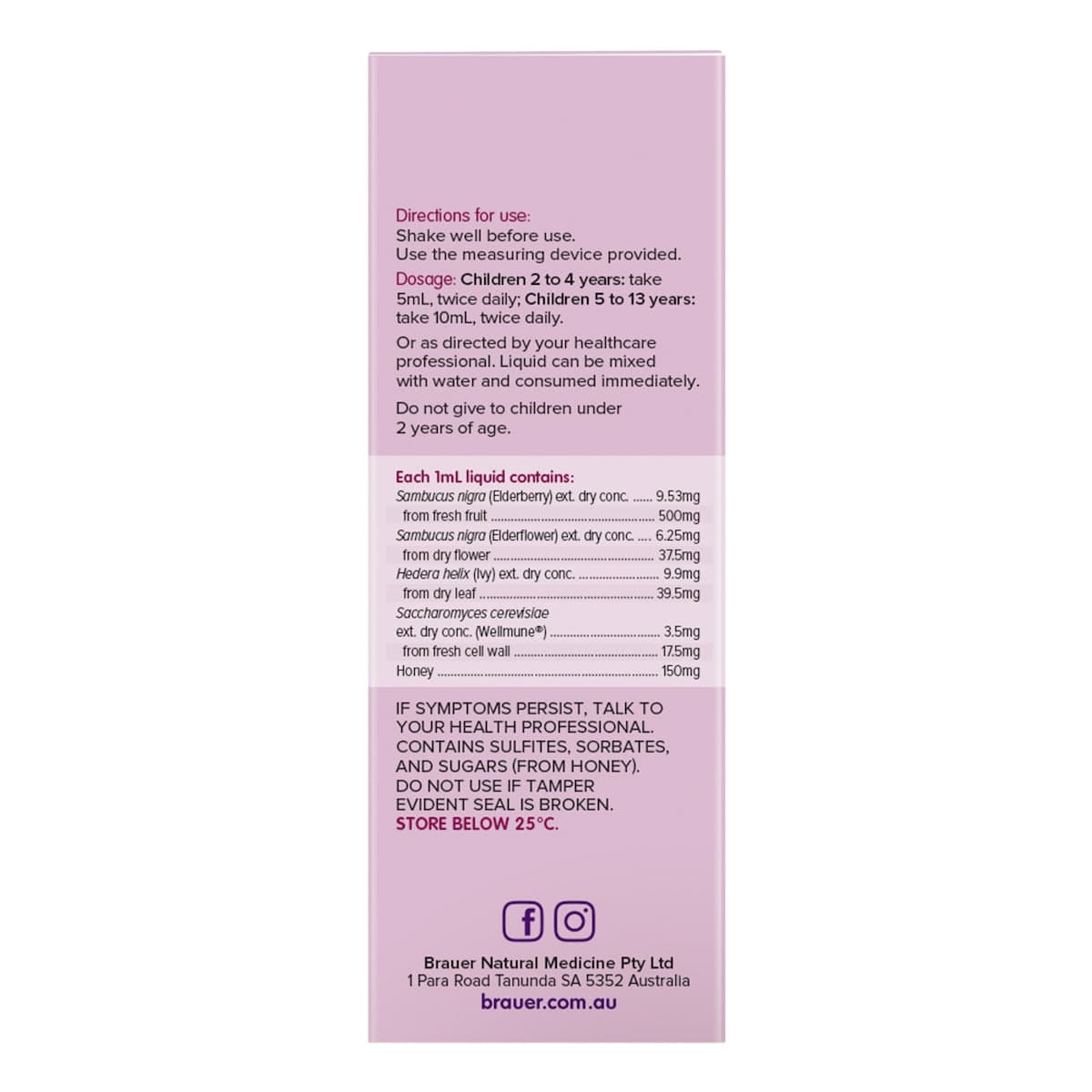 Thumbnail Brauer Sambucus Black Elderberry Kids Cold & Flu Forte 100ml