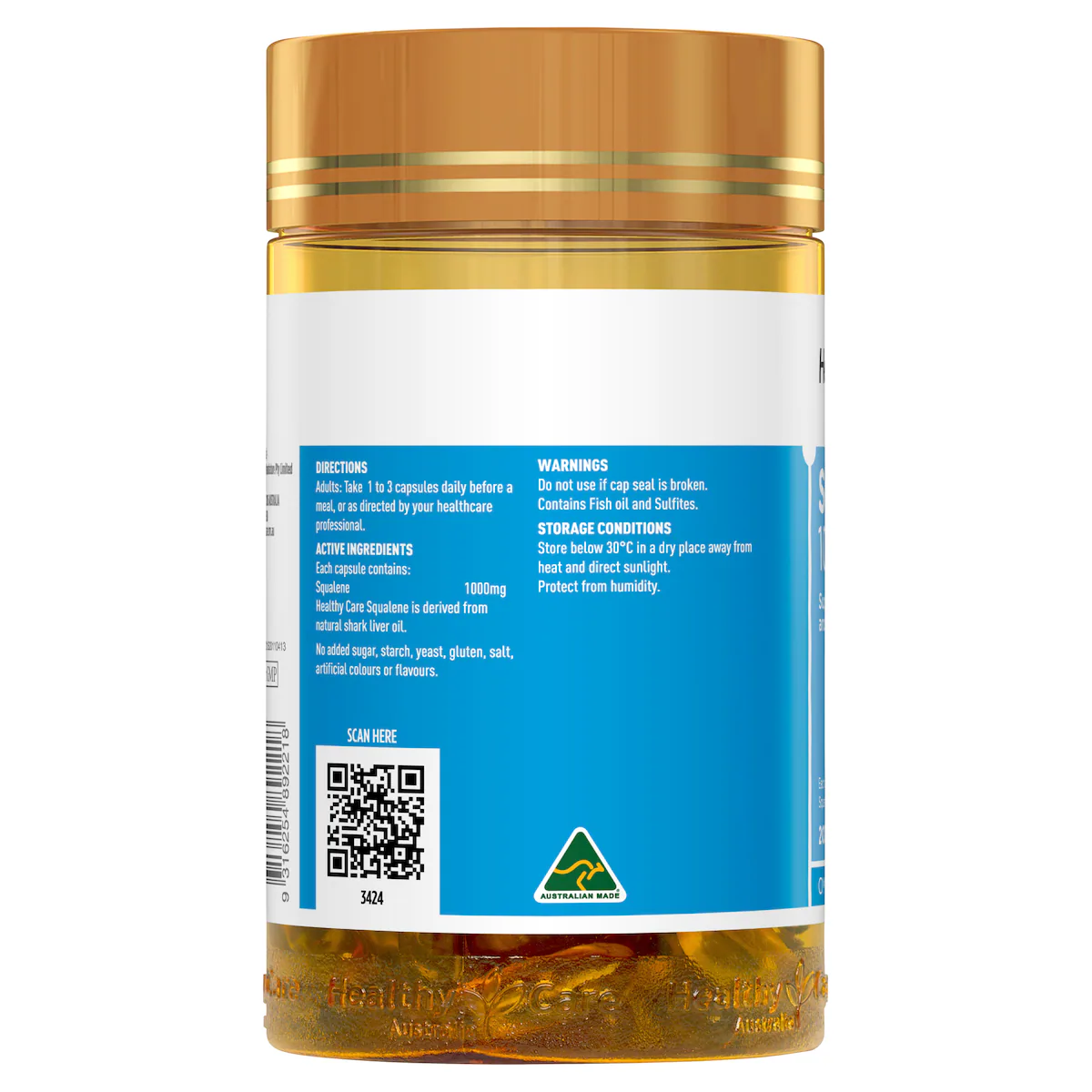 Thumbnail Healthy Care Squalene 1000mg 200 Capsules