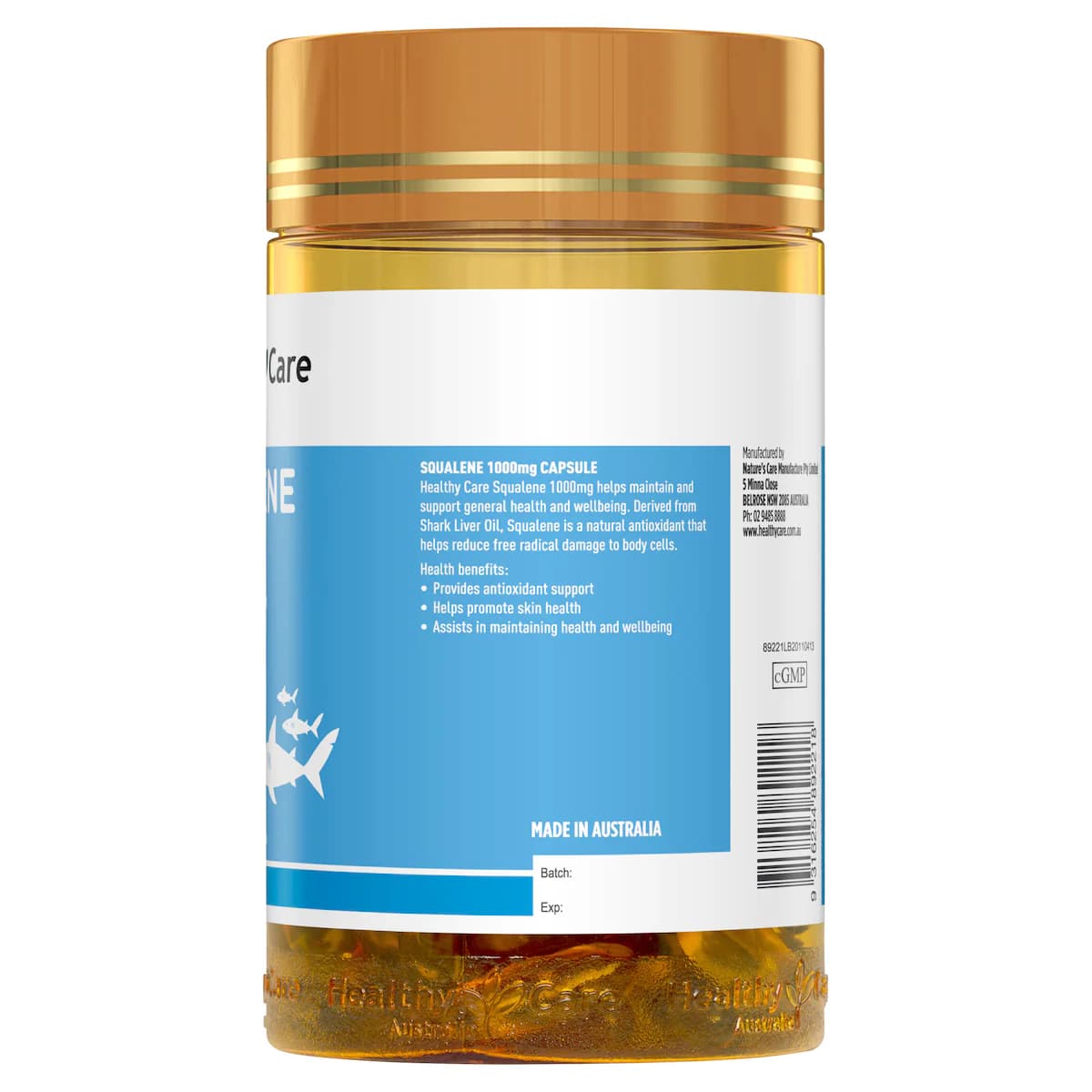 Thumbnail Healthy Care Squalene 1000mg 200 Capsules