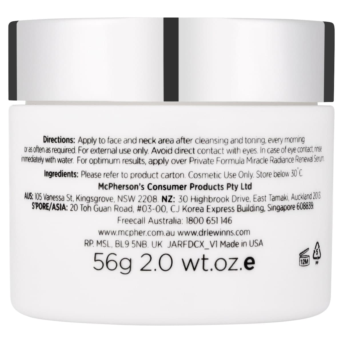 Thumbnail Dr Lewinns Private Formula Day Cream Moisturiser 56g