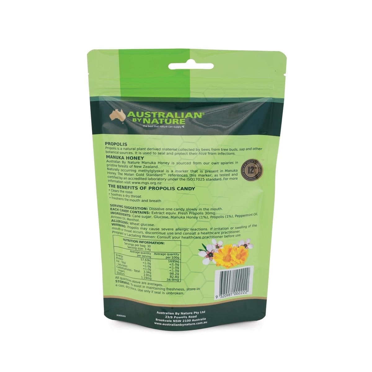 Thumbnail Australian by Nature Propolis Candy with Manuka Honey 30 Candies