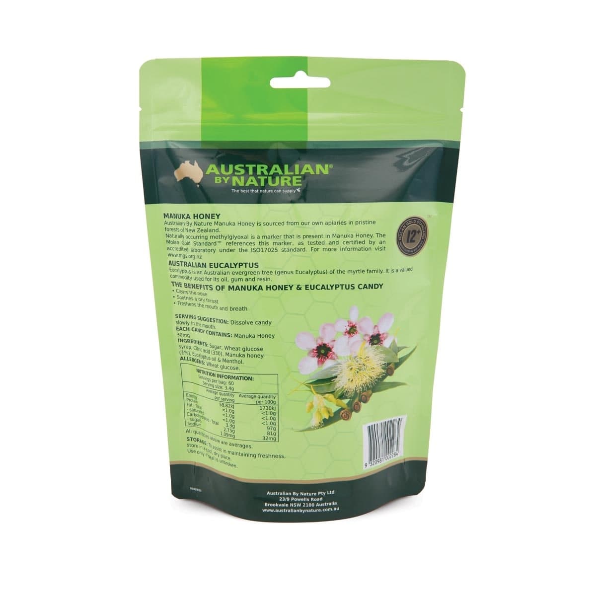 Thumbnail Australian by Nature Manuka Honey Candy with Eucalyptus 60 Candies