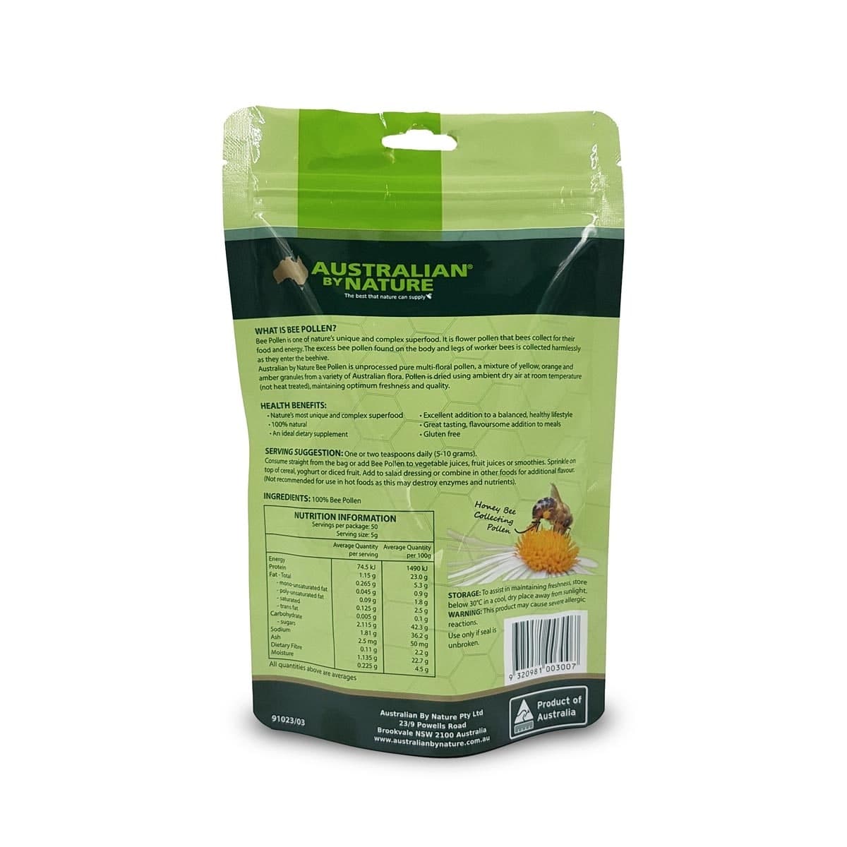 Thumbnail Australian by Nature Bee Pollen Granules 250g