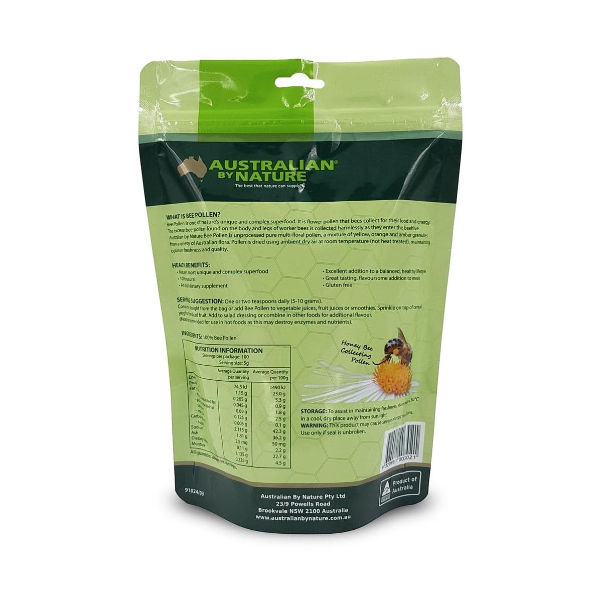 Thumbnail Australian by Nature Bee Pollen Granules 500g