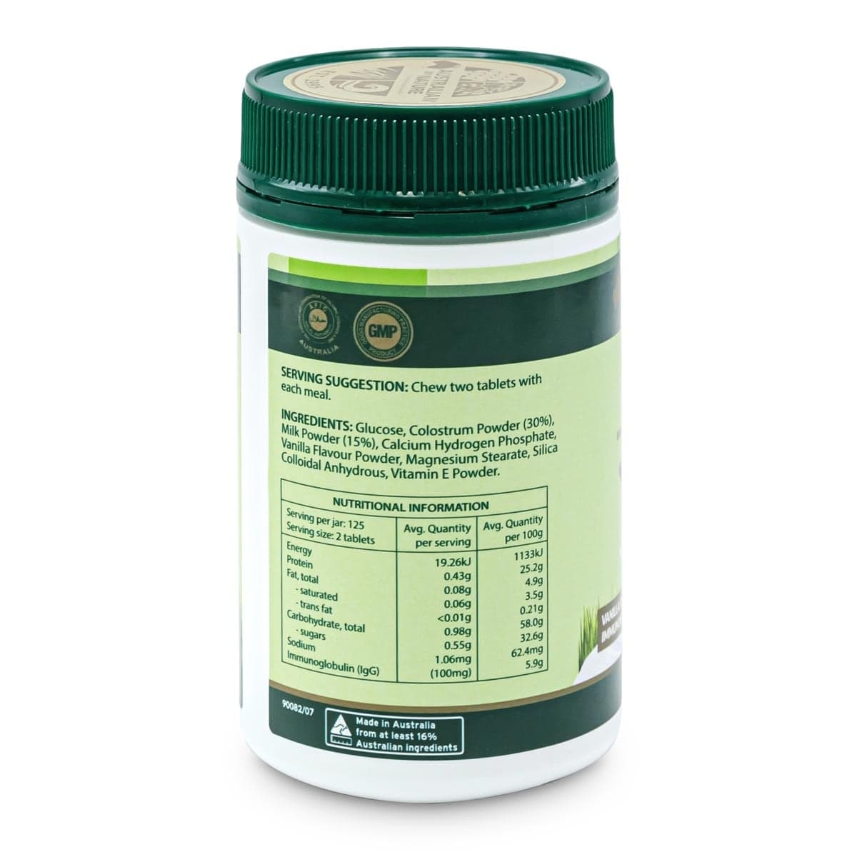 Thumbnail Australian by Nature Colostrum & Milk - Vanilla - 250 Chewable Tablets