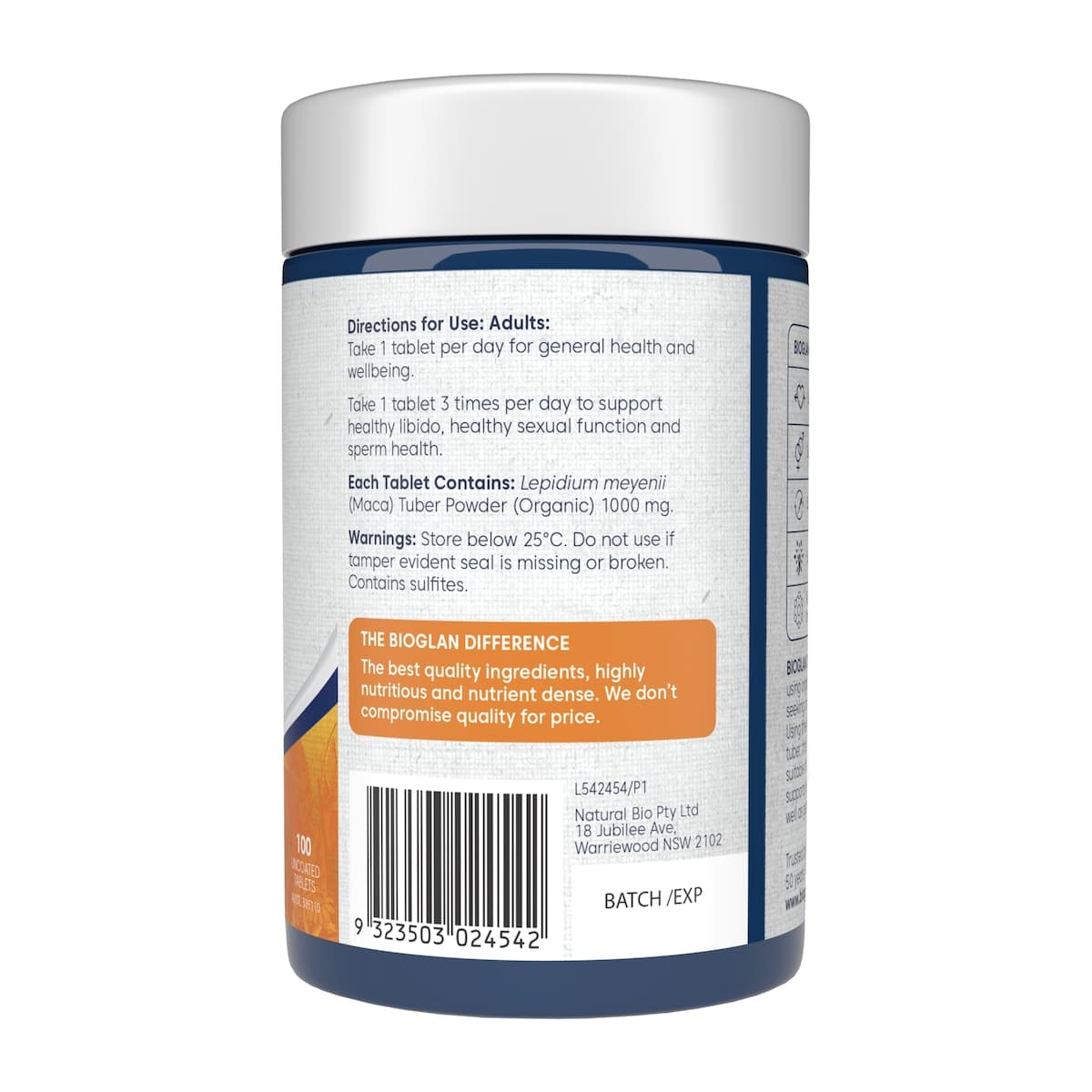 Thumbnail Bioglan Organic Maca 1000mg 100 Tablets