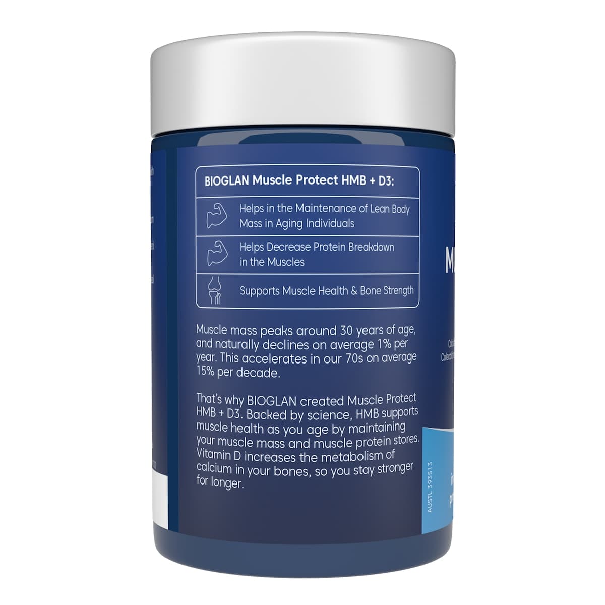 Thumbnail Bioglan Muscle Protect HMB+ D3 60 Tablets