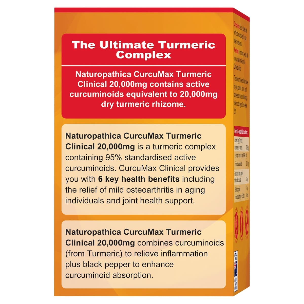 Thumbnail Naturopathica CurcuMax Turmeric Clinical 20000mg 60 Tablets