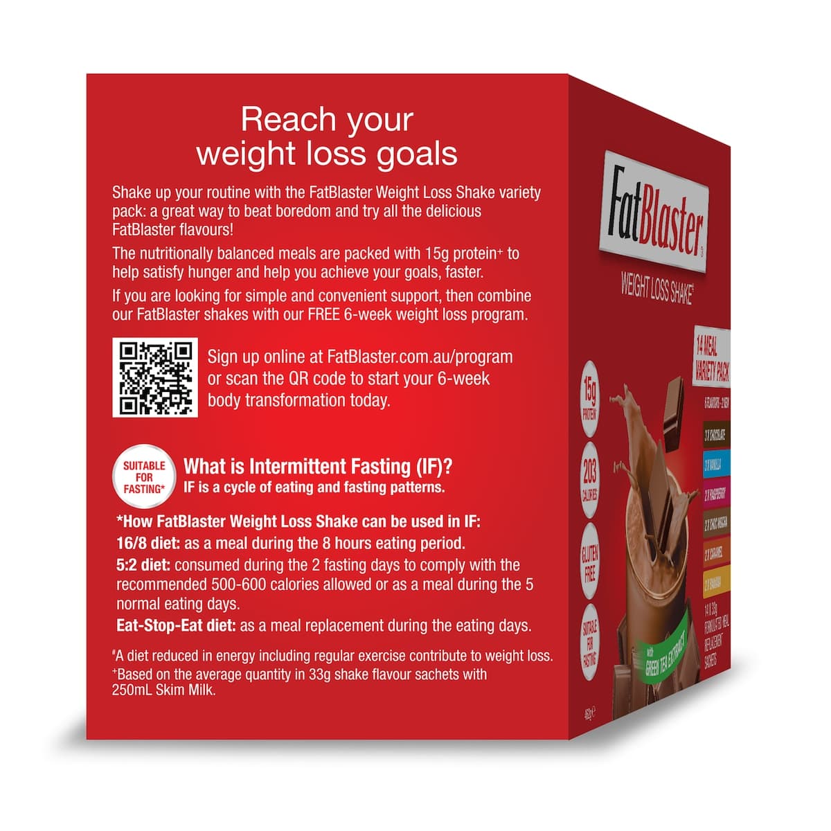 Thumbnail Naturopathica FatBlaster Weight Loss Shake Variety Pack 14 x 33g Sachets