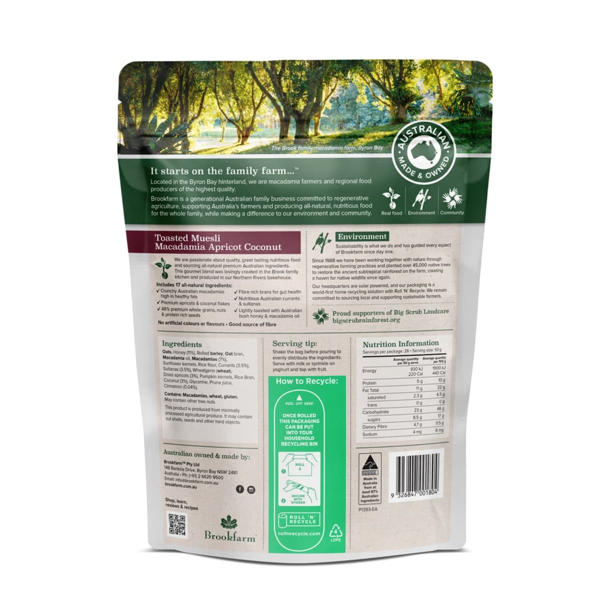 Thumbnail Brookfarm Toasted Muesli Macadamia Apricot & Coconut 1.3 kg