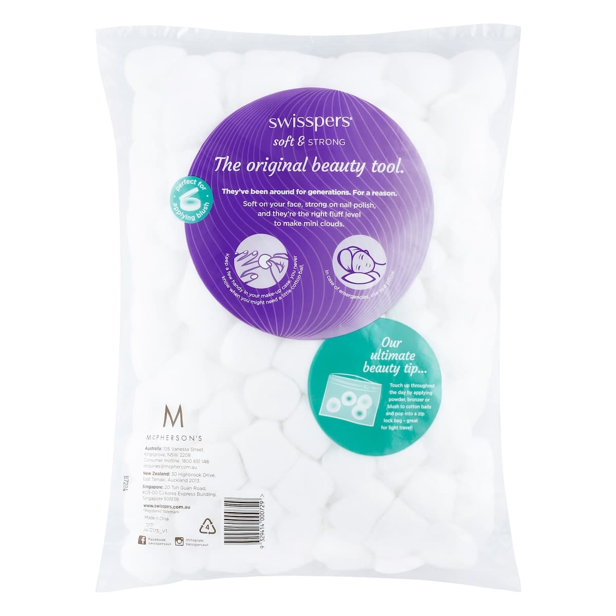 Thumbnail Swisspers Cotton Wool Balls White 200 Pack