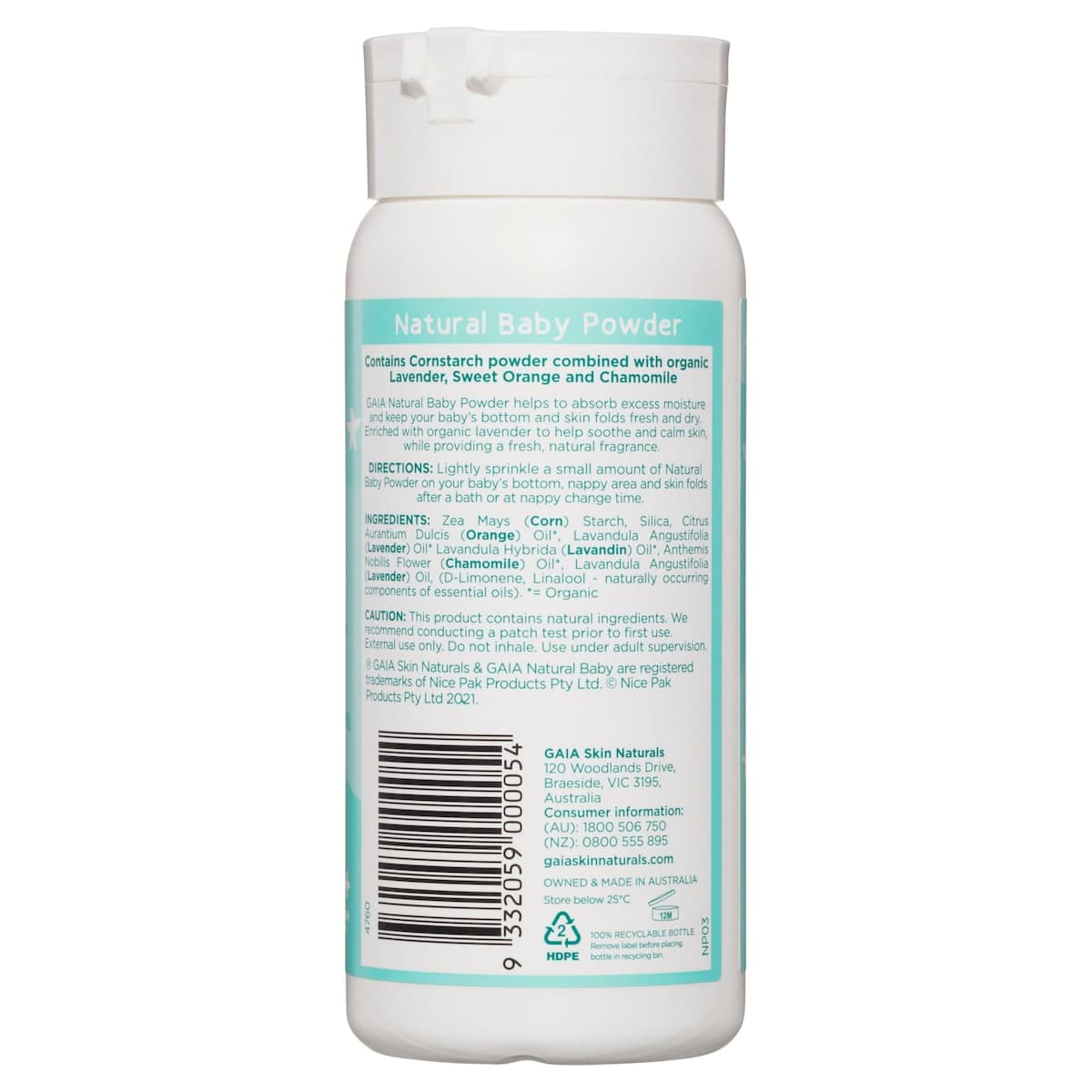 Thumbnail Gaia Natural Baby Corn Starch Powder 100g